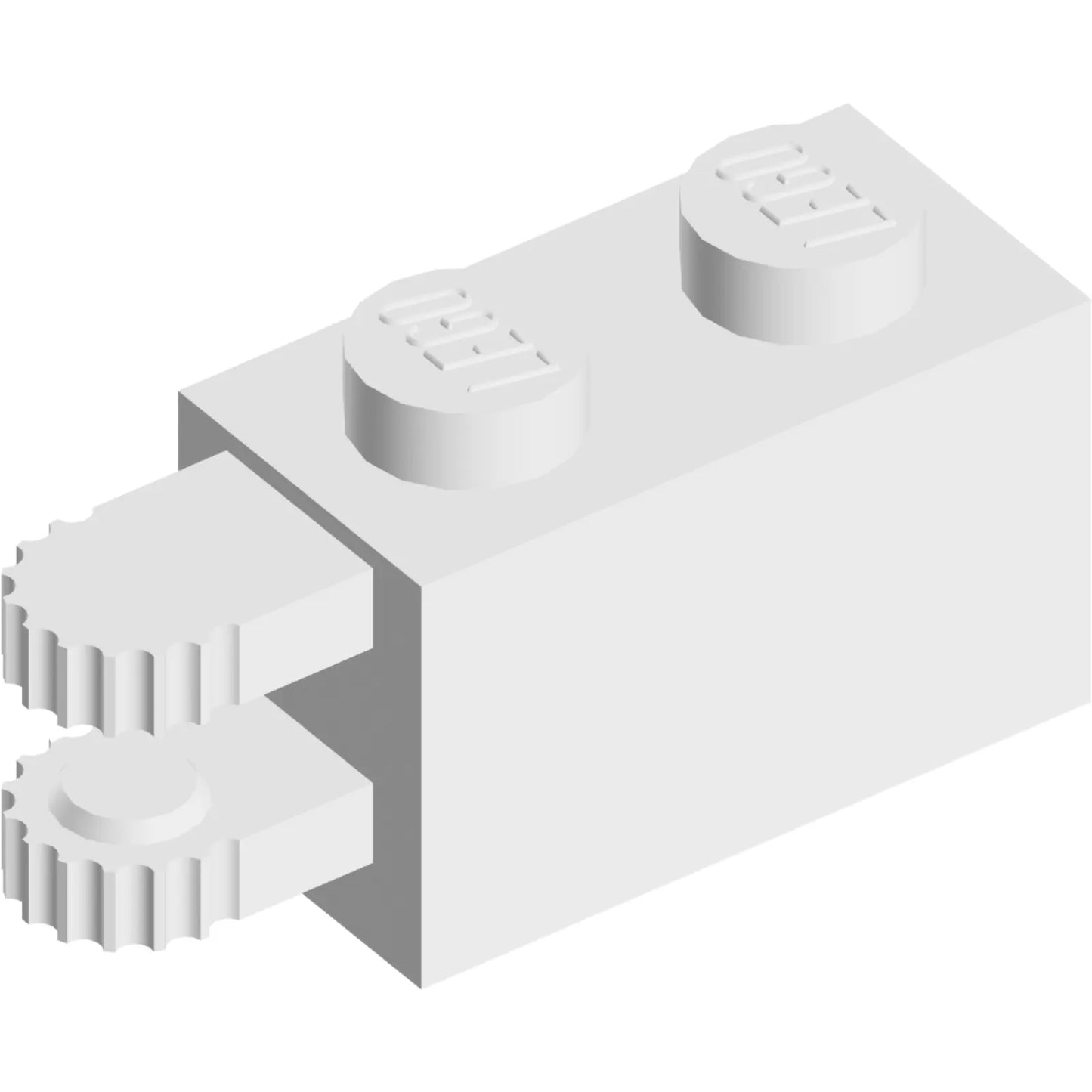 Part 30540 - Hinge Brick 1 x 2 Locking with 2 Fingers Horizontal End, 9 Teeth