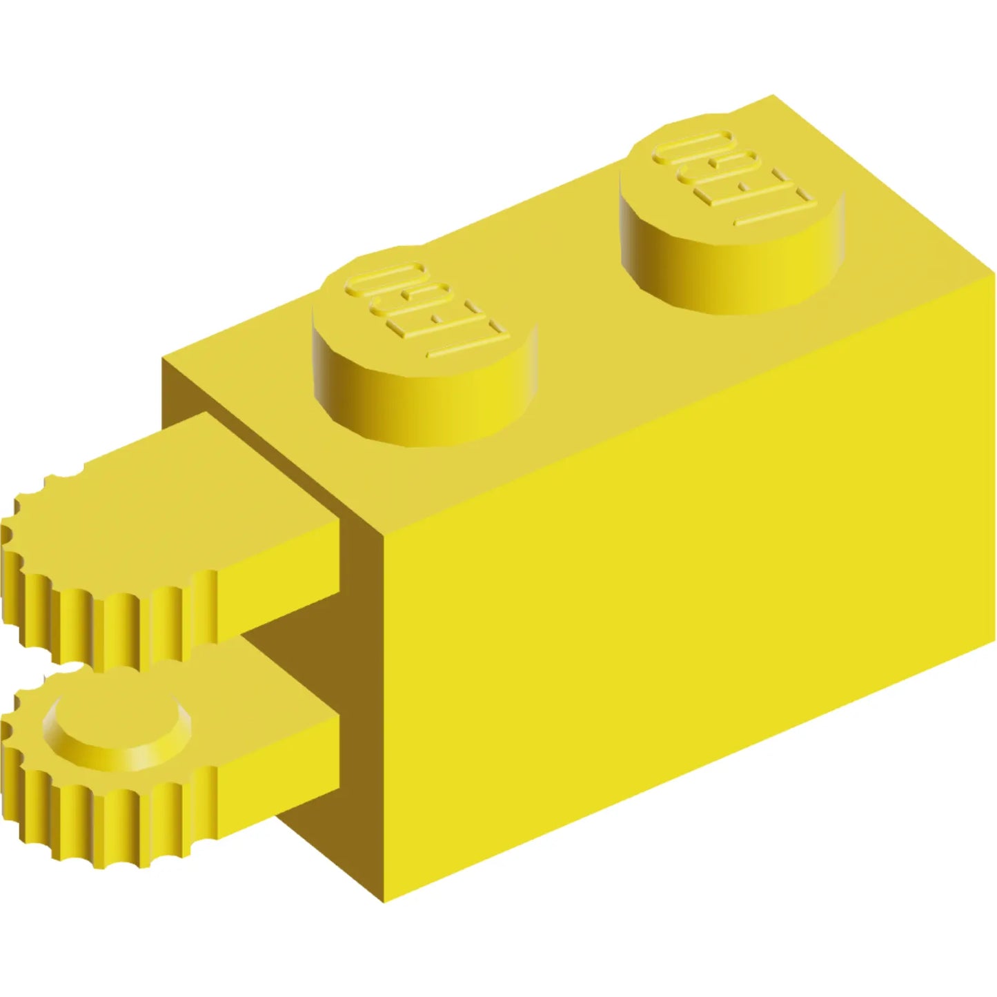 Part 30540 - Hinge Brick 1 x 2 Locking with 2 Fingers Horizontal End, 9 Teeth