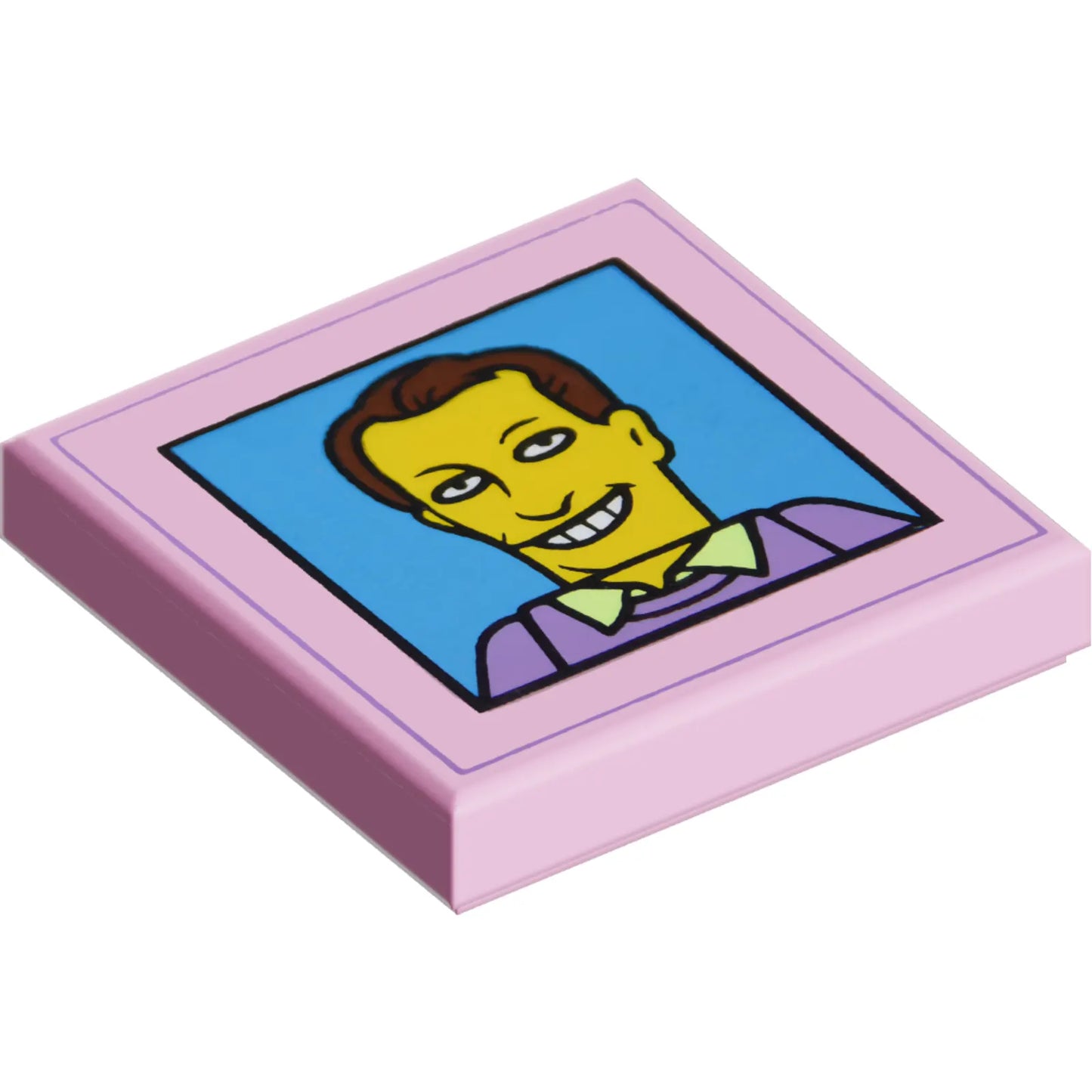 Part 3068pb0925 - Tile 2 x 2 with The Simpsons Smiling Male Character (Gordie Howe) Photo Pattern