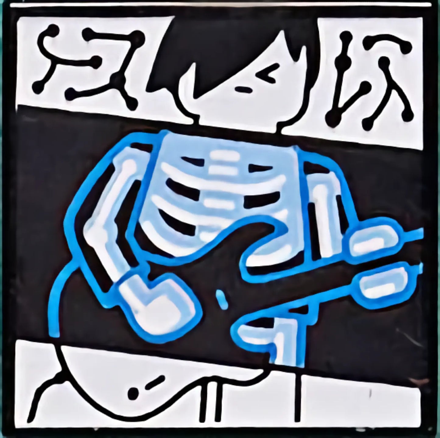 Part 3068pb1575 - Tile 2 x 2 with BeatBit Album Cover - Guitarist X-Ray Pattern