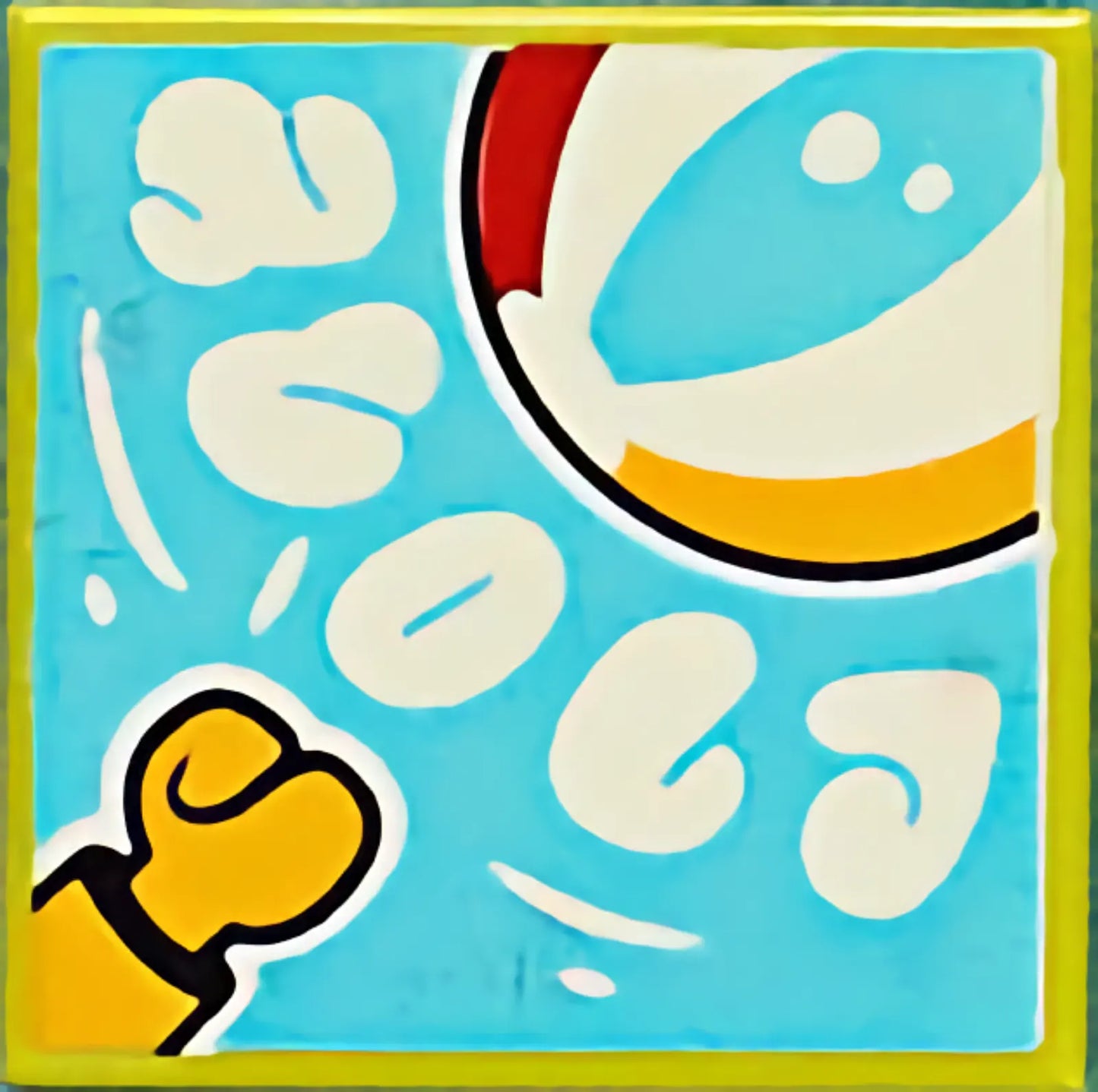 Part 3068pb1583 - Tile 2 x 2 with BeatBit Album Cover - Hand and Beach Ball Pattern