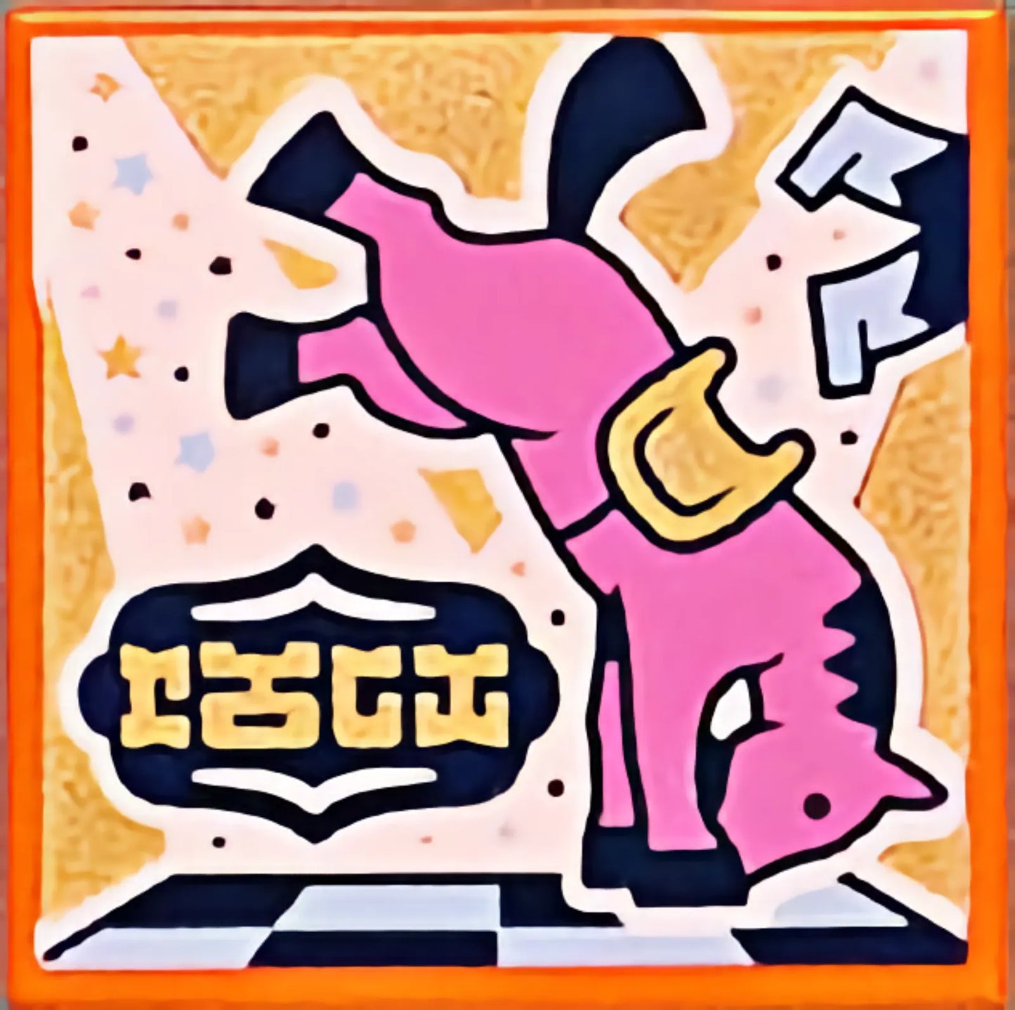 Part 3068pb1609 - Tile 2 x 2 with BeatBit Album Cover - Bucking Bronco Horse Pattern