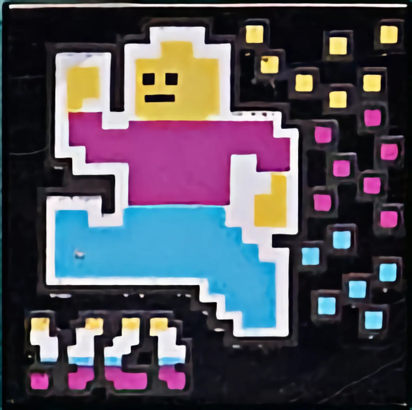 Part 3068pb1631 - Tile 2 x 2 with BeatBit Album Cover - Pixelated Minifigure and Squares Pattern