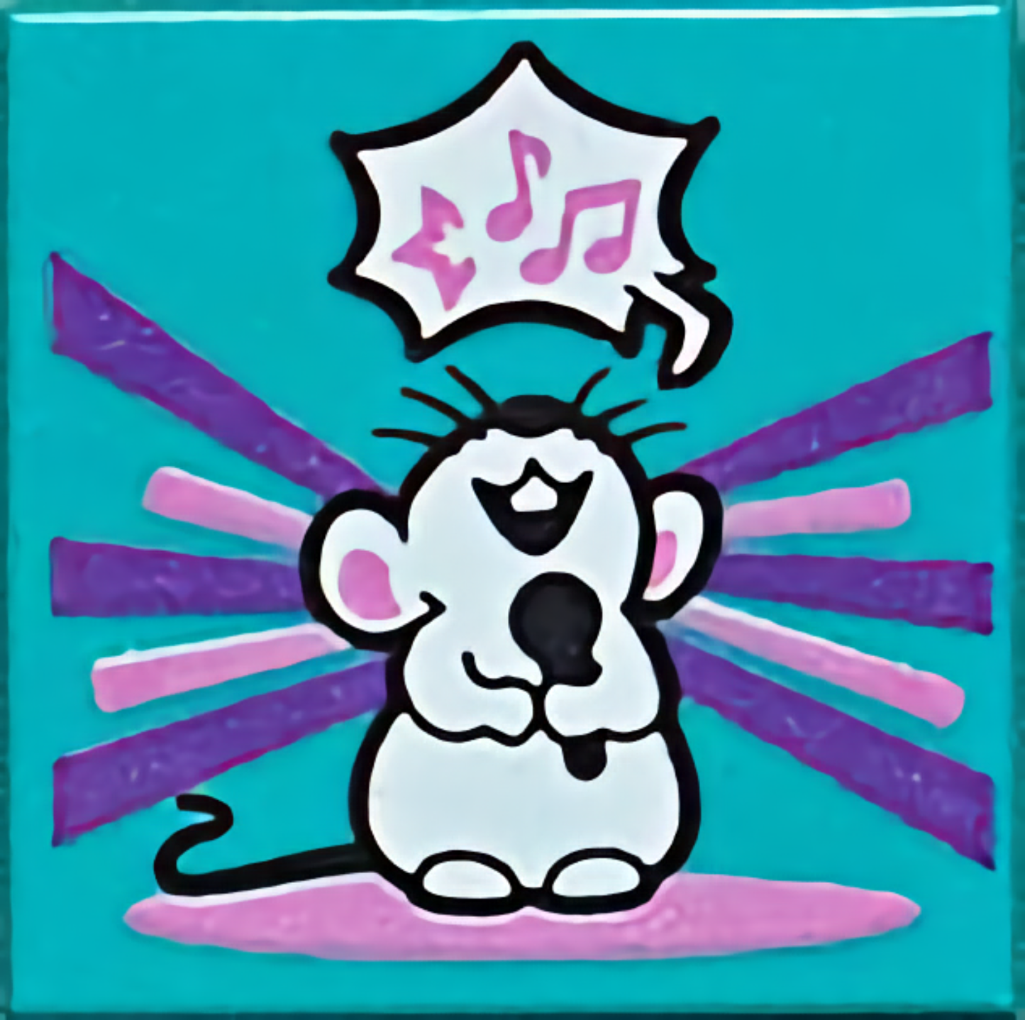 Part 3068pb1640 - Tile 2 x 2 with BeatBit Album Cover - Singing Mouse Pattern