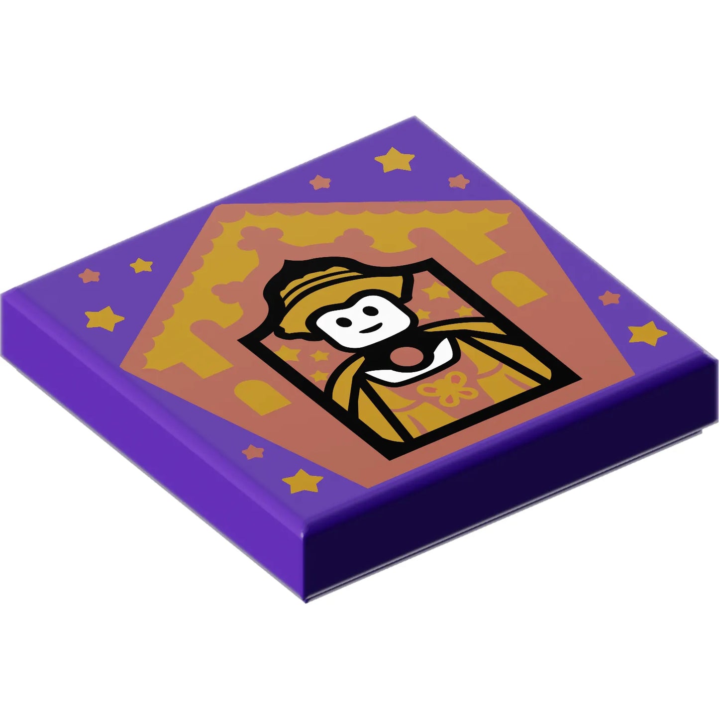 Teil 3068pb1749 - Fliese 2 x 2 mit HP Schokoladenfroschkarte Helga Hufflepuff Muster