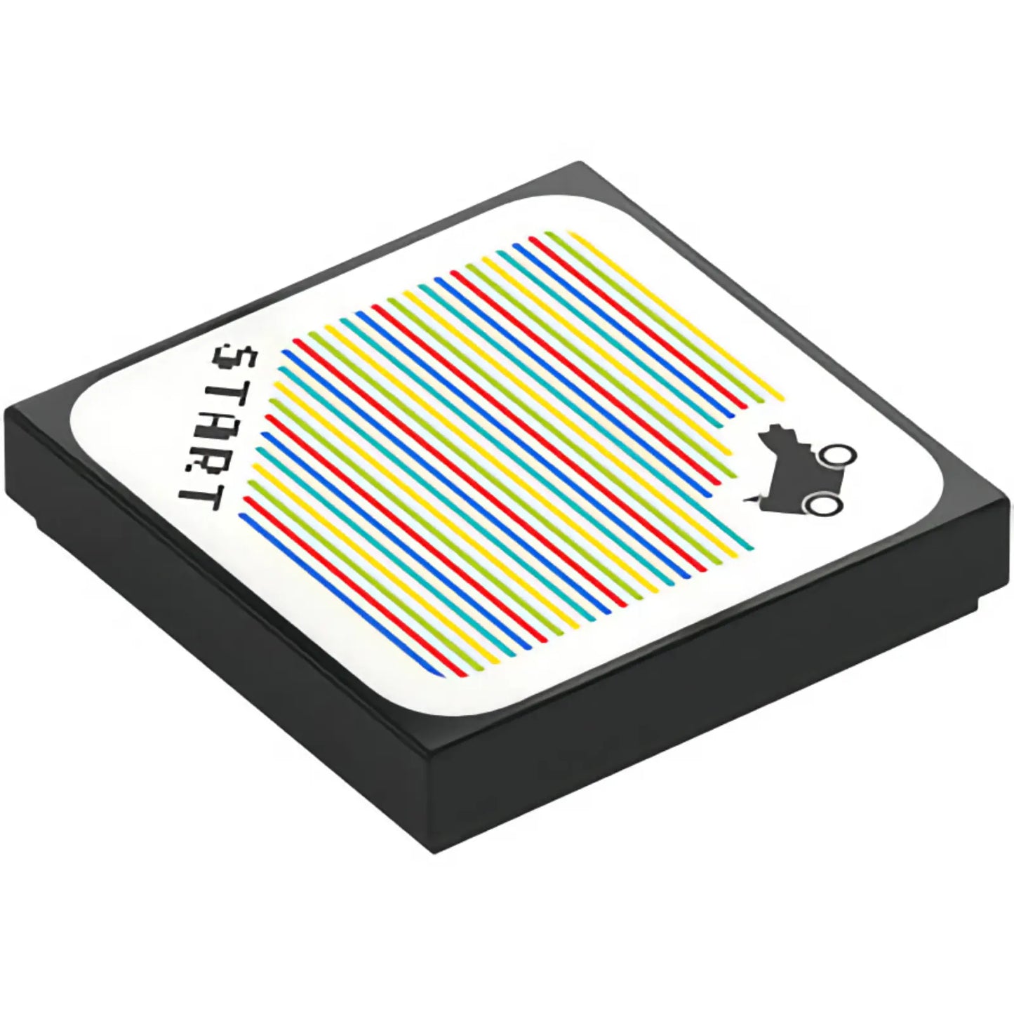 Part 3068pb2570 - Tile 2 x 2 with Super Mario Scanner Code Biddybuggy / Wild Wiggler and 'START' Pattern (Sticker) - Sets 72034 / 72036