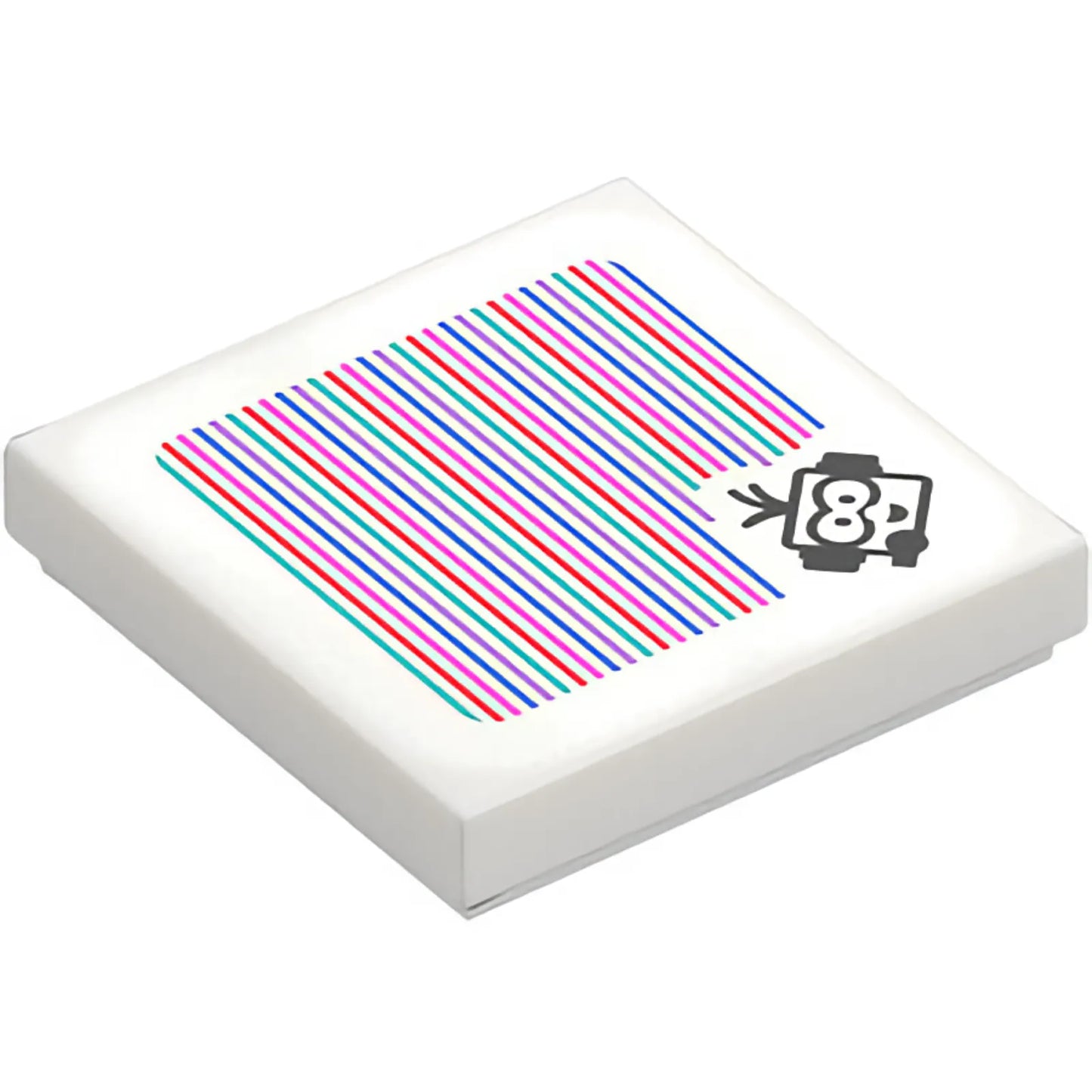 Part 3068pb2572 - Tile 2 x 2 with Super Mario Scanner Code Lakitu with Headset Pattern (Sticker) - Set 72036