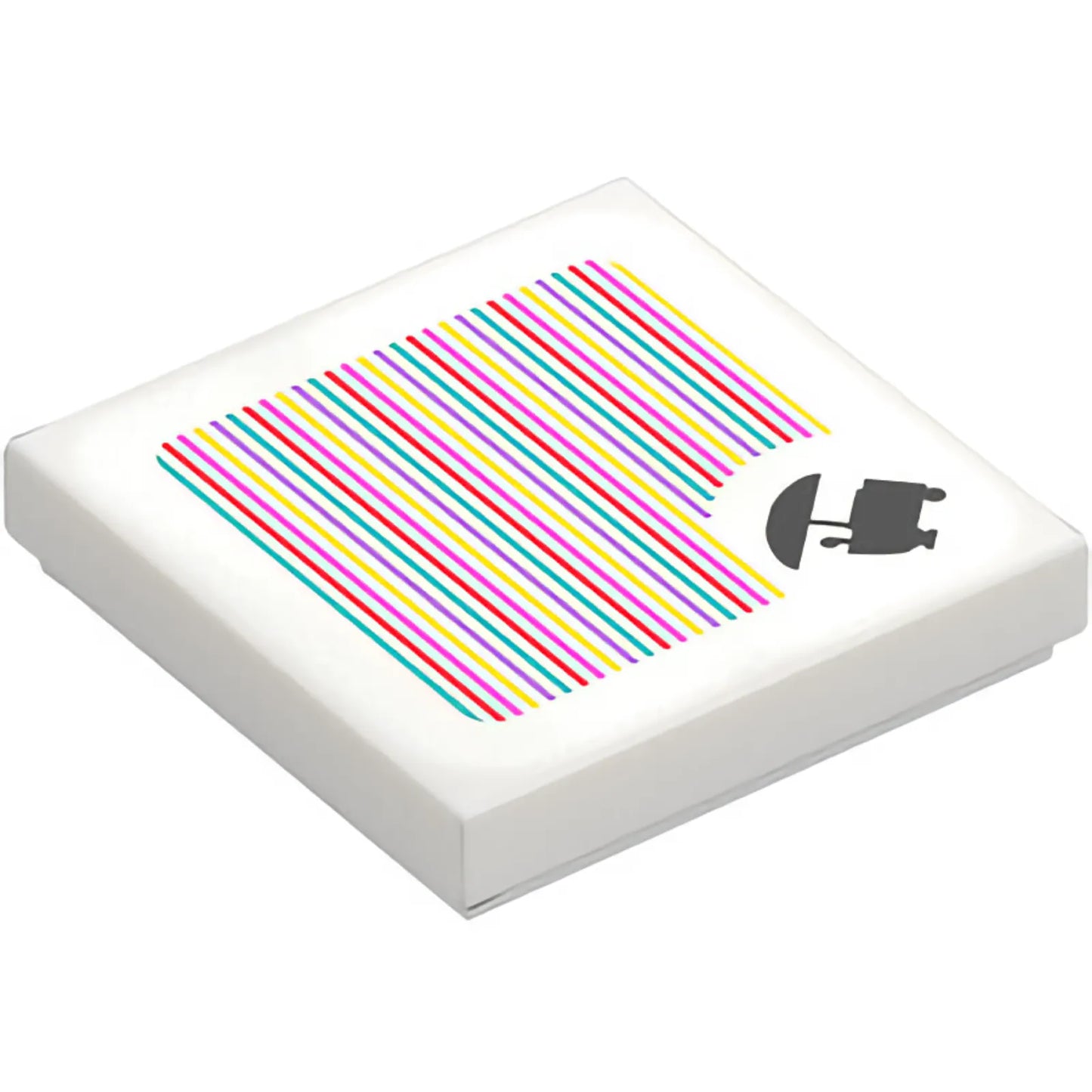 Part 3068pb2573 - Tile 2 x 2 with Super Mario Scanner Code Sweets Wagon Pattern (Sticker) - Set 72036