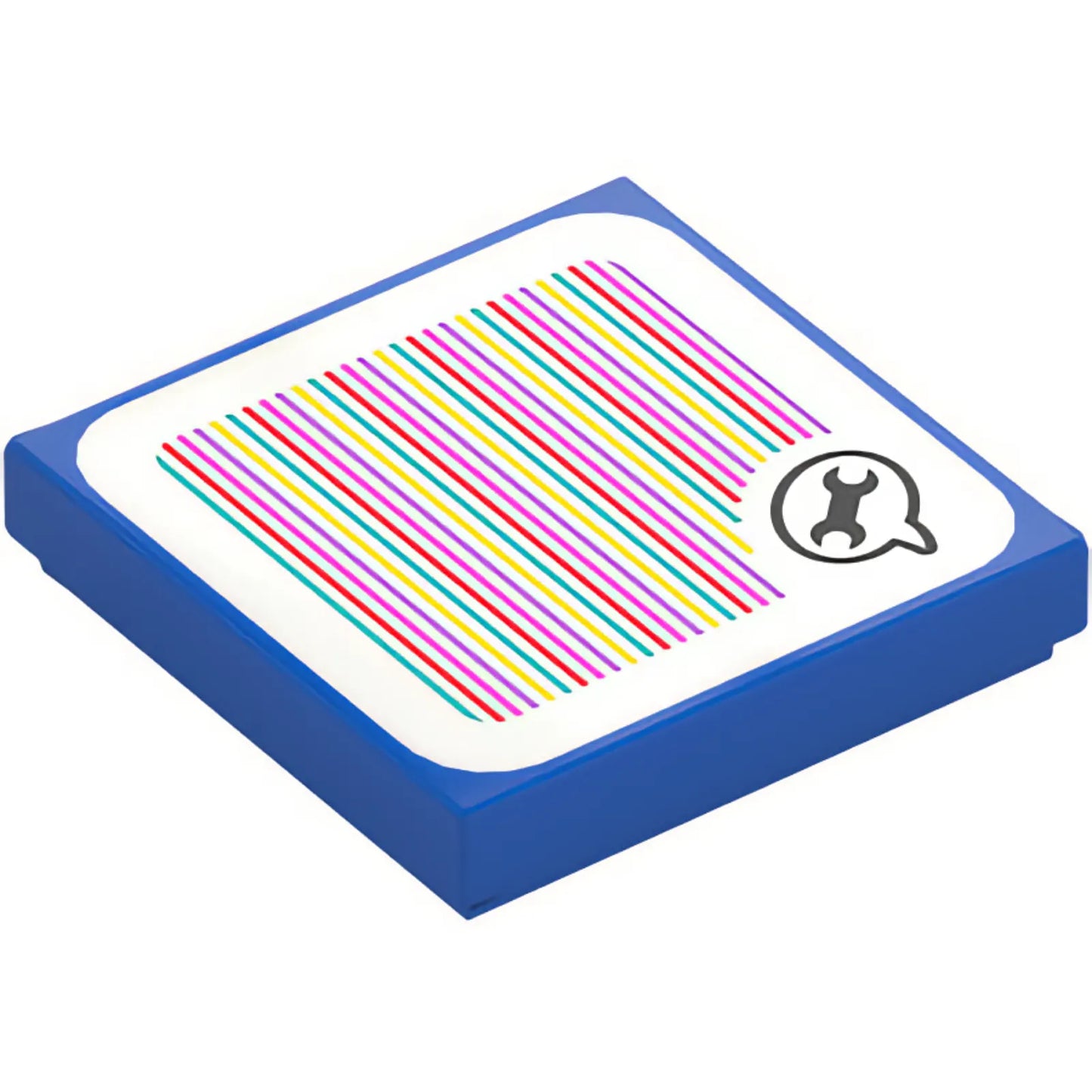 Part 3068pb2577 - Tile 2 x 2 with Super Mario Scanner Code Toad Speech Bubble with Wrench Pattern (Sticker) - Set 72035