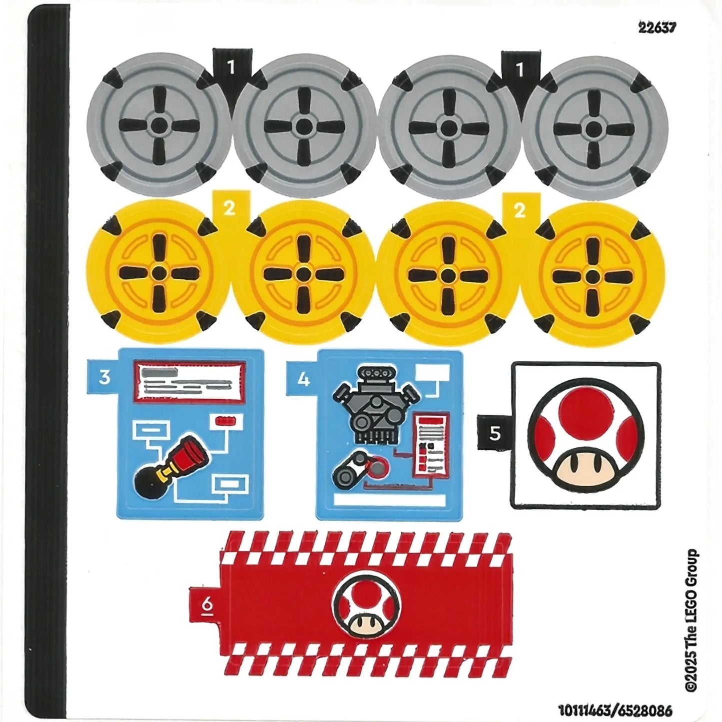 Part 3068pb2578 - Tile 2 x 2 with Super Mario Scanner Code Horn Pattern (Sticker) - Set 72035