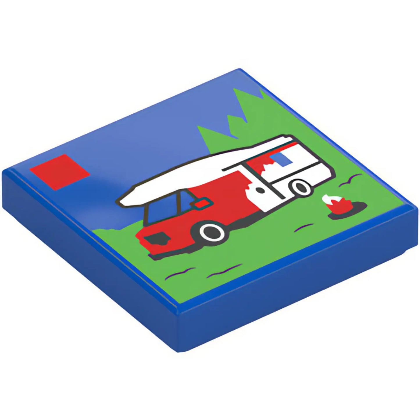 Part 3068pb2765 - Tile 2 x 2 with LEGO City Set Box Art Set 60454 Holiday Camper Van Pattern