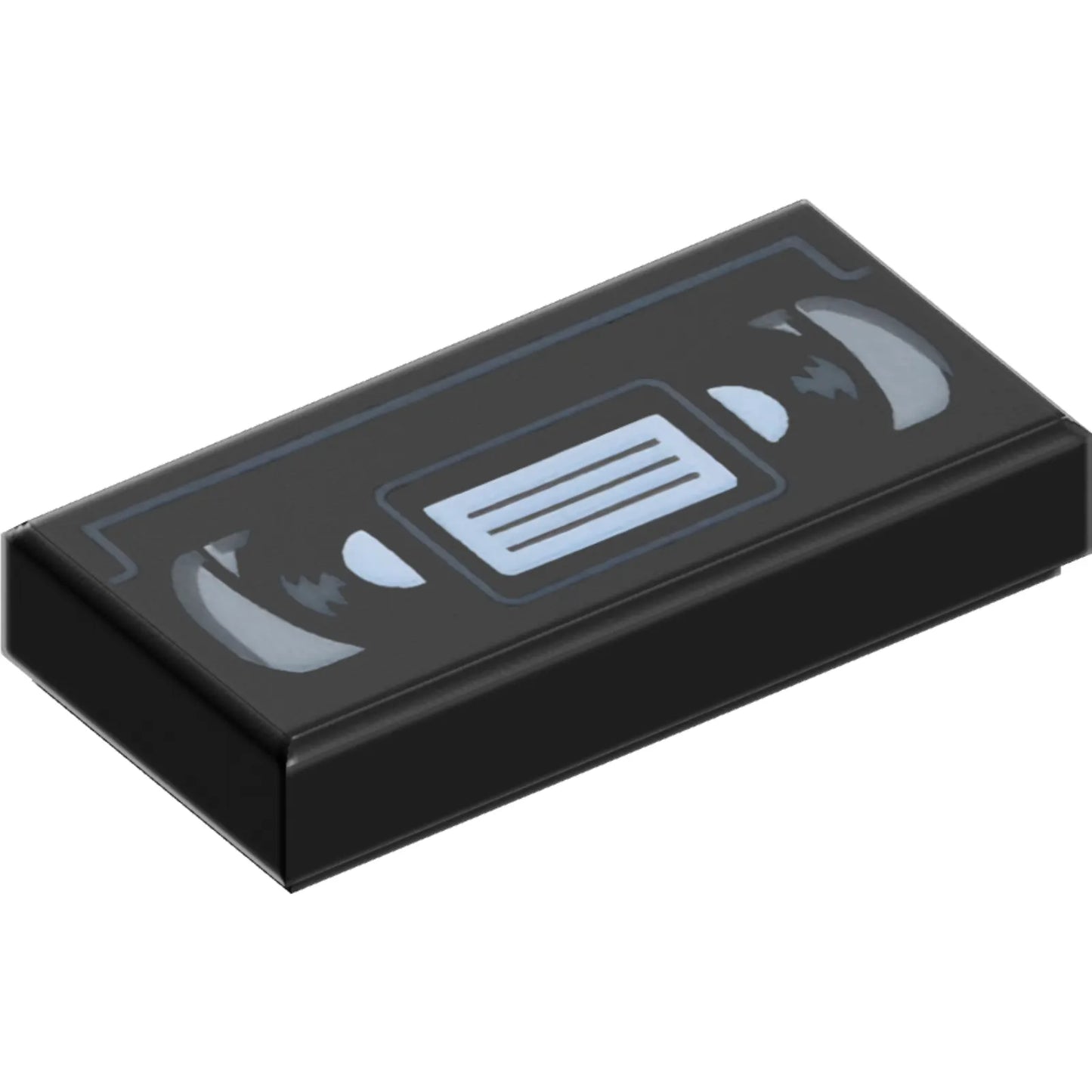 Part 3069pb0718 - Tile 1 x 2 with Video Cassette / VHS Tape Pattern