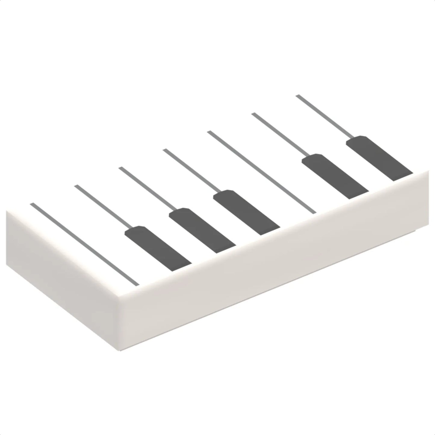 Part 3069pb0761 - Tile 1 x 2 with Black and White Piano Keys Pattern