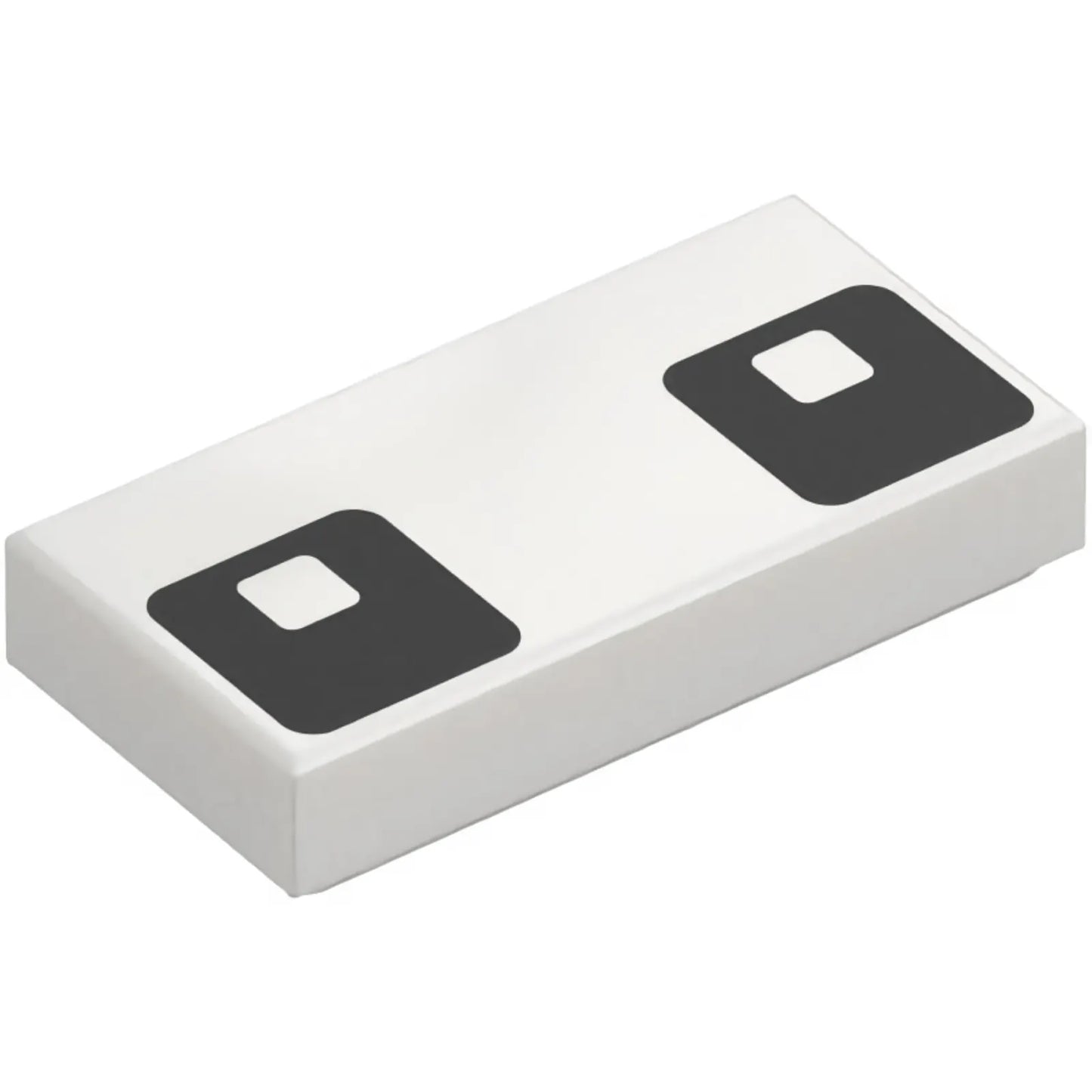 Part 3069pb1373 - Tile 1 x 2 with 2 Small Squares on Black Large Squares with Rounded Corners Pattern (Minecraft Chicken Eyes)