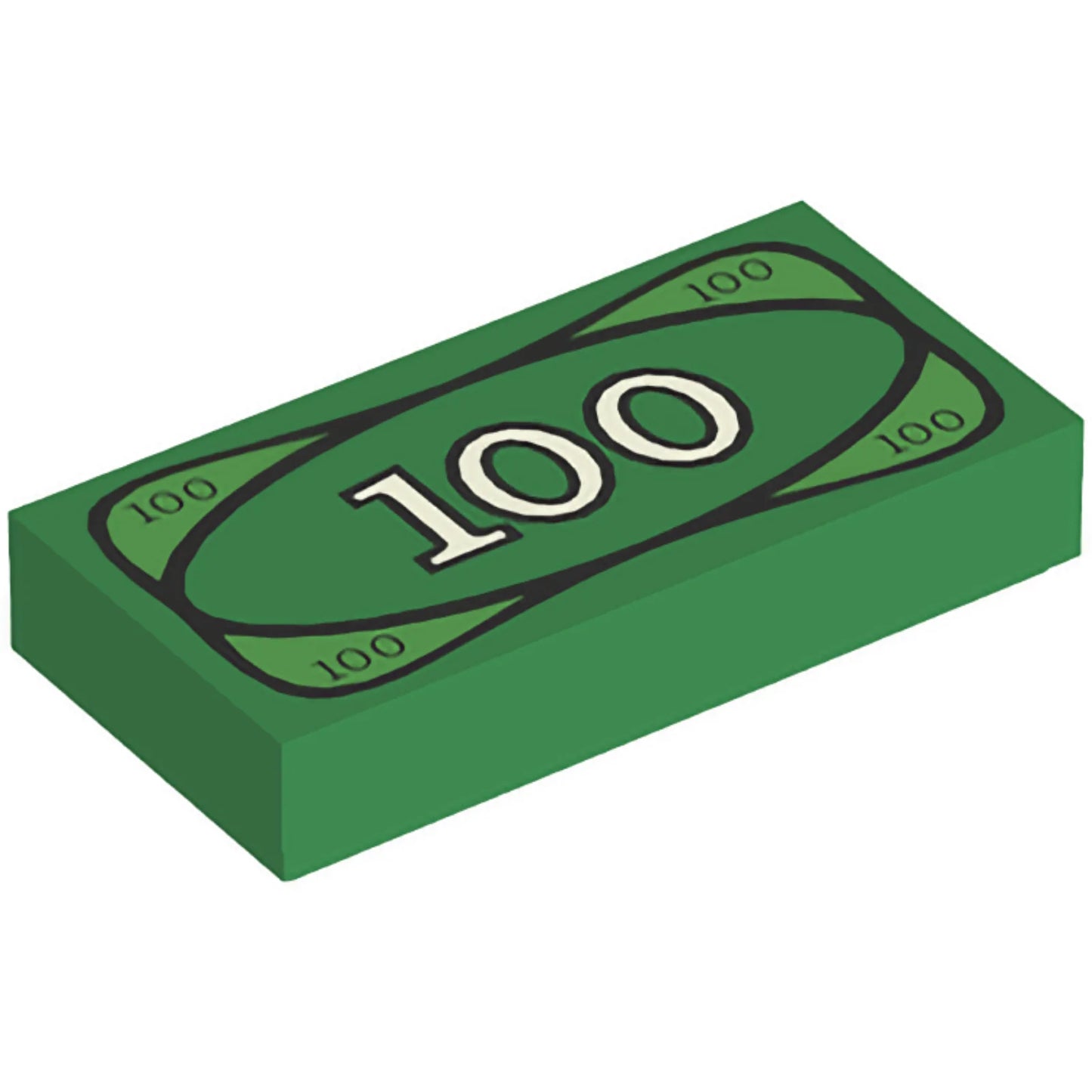 Part 3069px7 - Tile 1 x 2 with Currency / Money, 100 Bill / Note Pattern