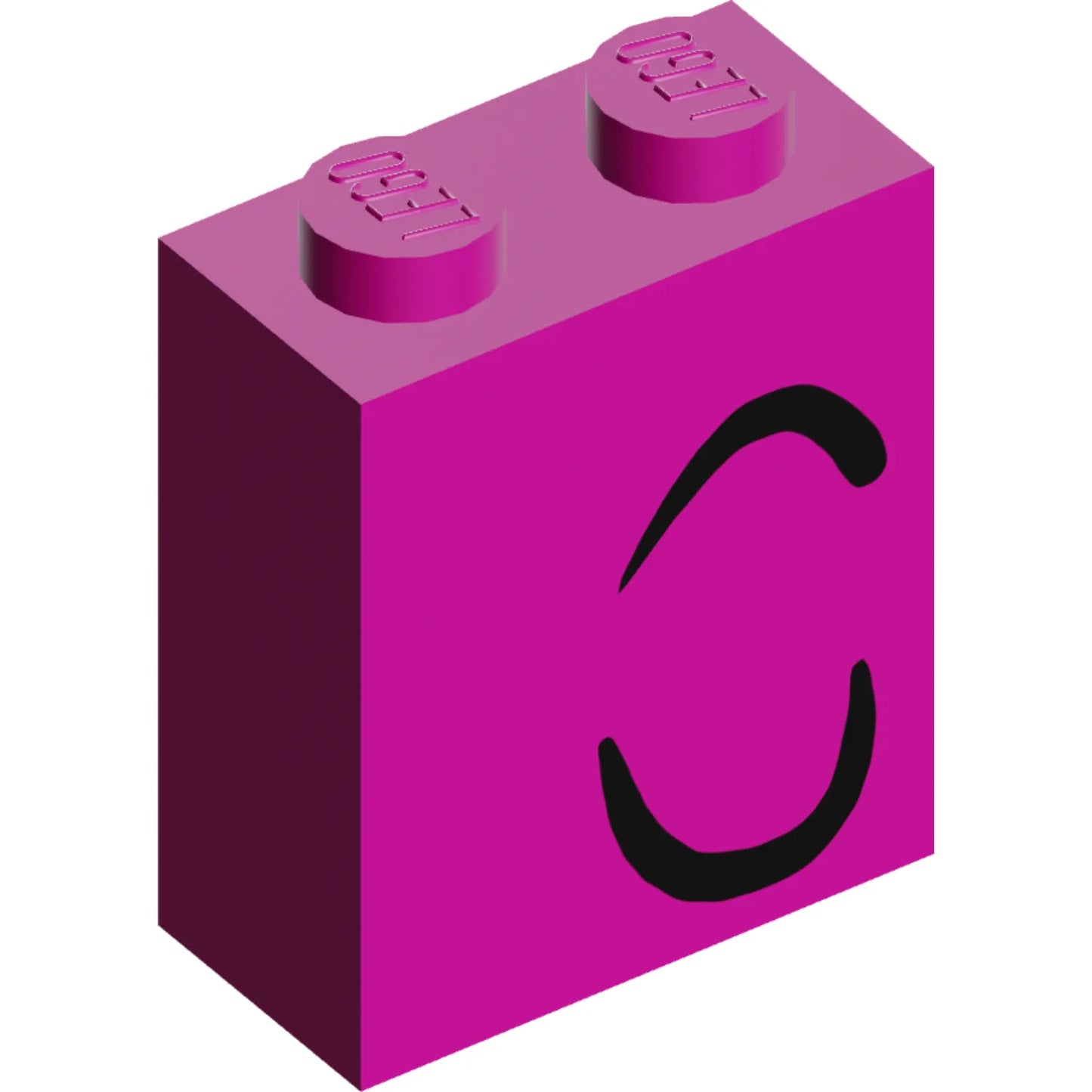 Part 3245cpb092 - Brick 1 x 2 x 2 with Inside Stud Holder with 2 Curved Black Lines Right Pattern (Queen Watevra Wa'Nabi Eyebrow and Closed Eye)