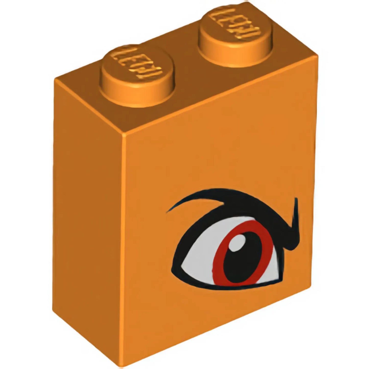 Part 3245cpb097 - Brick 1 x 2 x 2 with Inside Stud Holder with Angry Red Right Eye and Eyebrow Pattern (Queen Watevra Wa'Nabi)