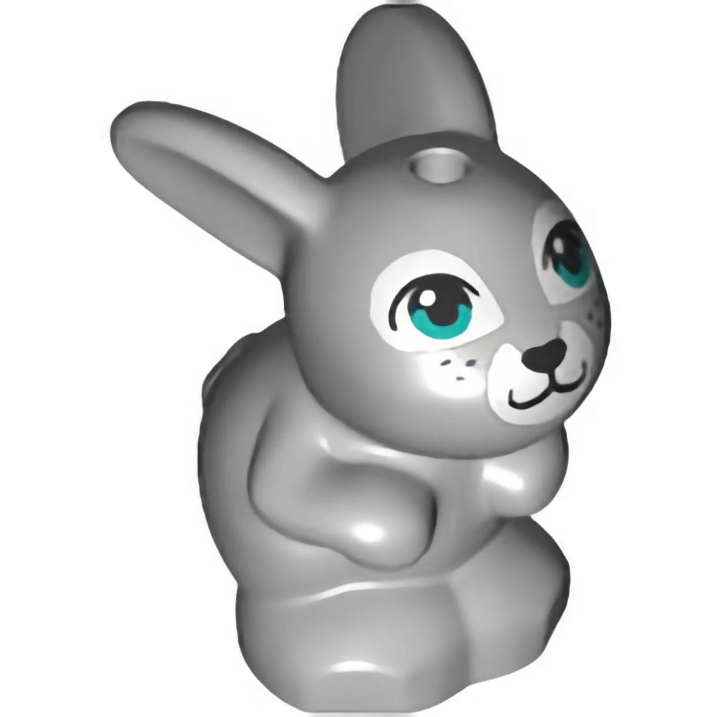 Part 34050pb02 - Bunny / Rabbit, Friends, Sitting with Dark Turquoise Eyes, Black Nose and Mouth, and White Muzzle Pattern