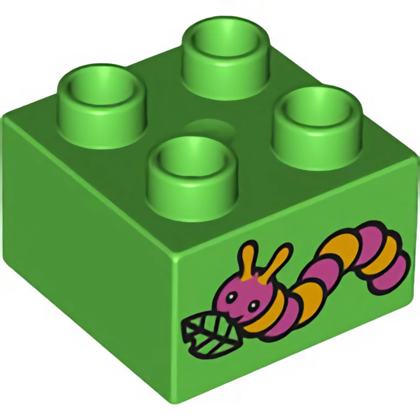 Part 3437pb059 - Duplo, Brick 2 x 2 with Caterpillar Pattern