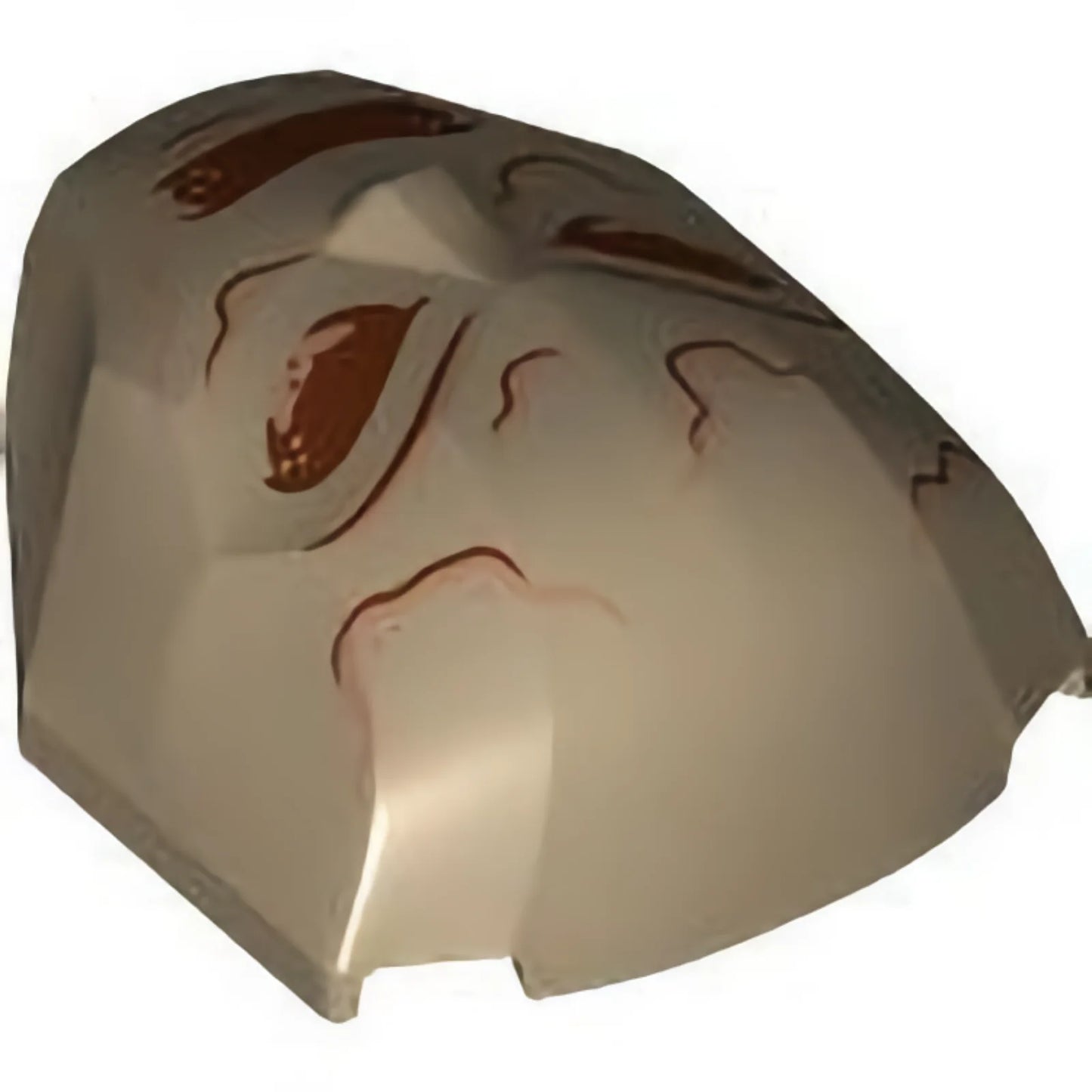 Part 3524pb04 - Large Figure Face with Brow and Nose Detail, 2 x 2 Round Brick Attachment with Reddish Brown Eyes, Open Mouth and Lines Pattern (Sandman)