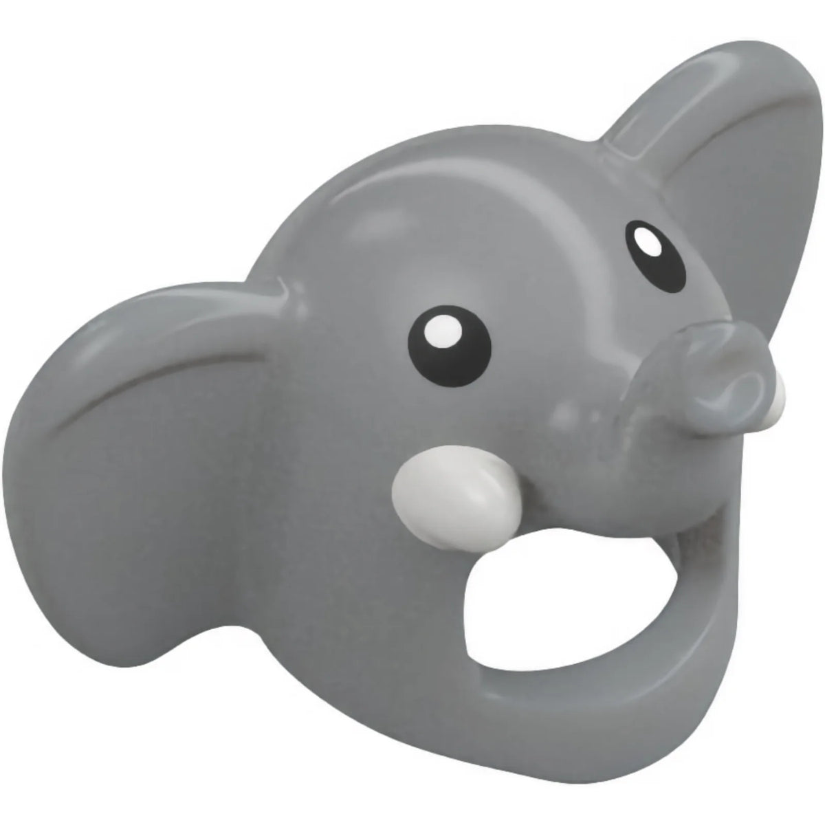 Part 35857pb01 - Minifigure, Headgear Head Cover, Costume Elephant with Black Eyes and White Tusks Pattern