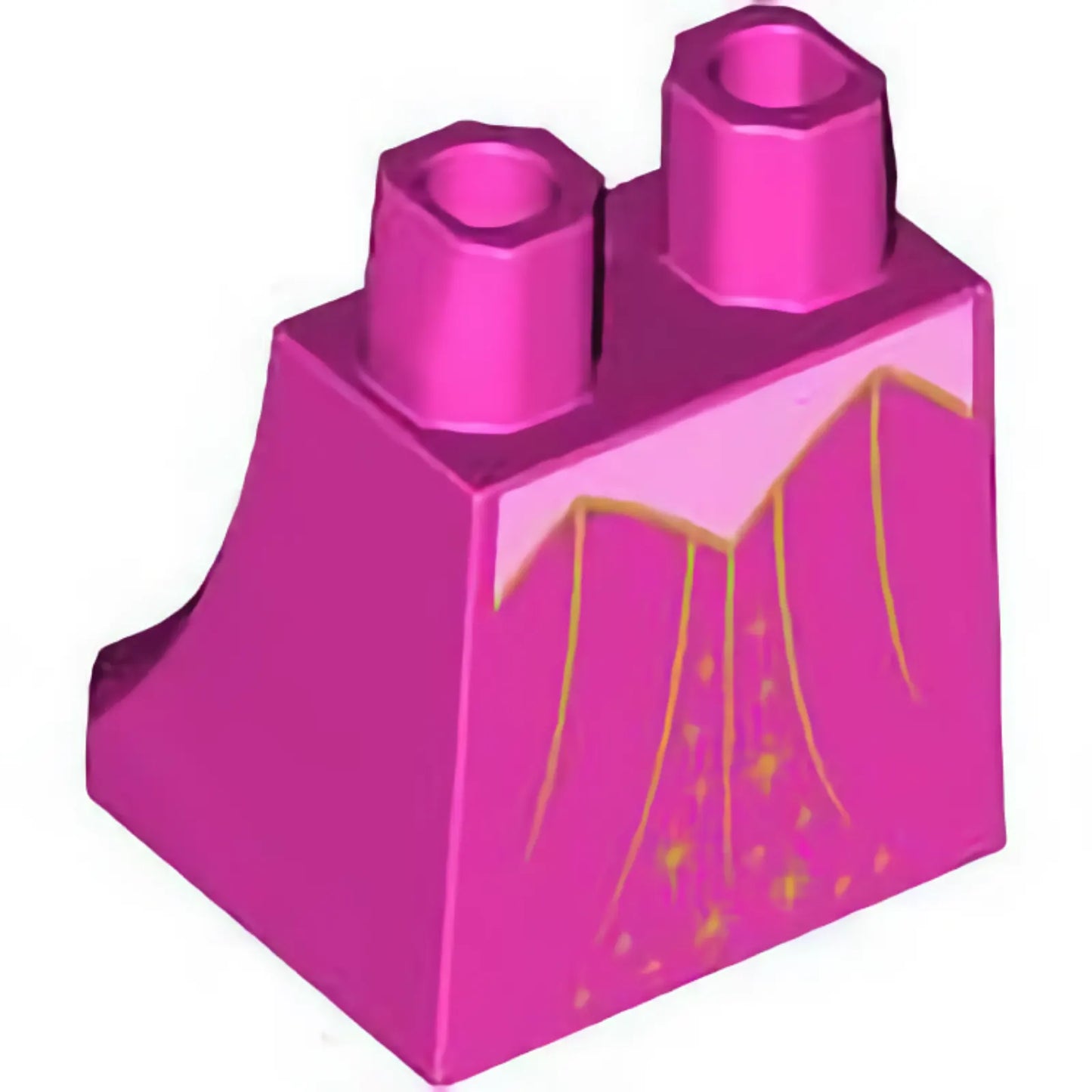 Part 36036pb052 - Lower Body, Skirt with Bright Pink Pointed Shape and Gold Lines and Stars Pattern