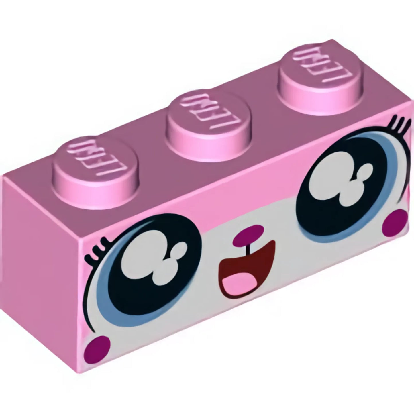 Part 3622pb107 - Brick 1 x 3 with Cat Face Open Mouth Smile Showing Tongue Pattern (Unikitty)