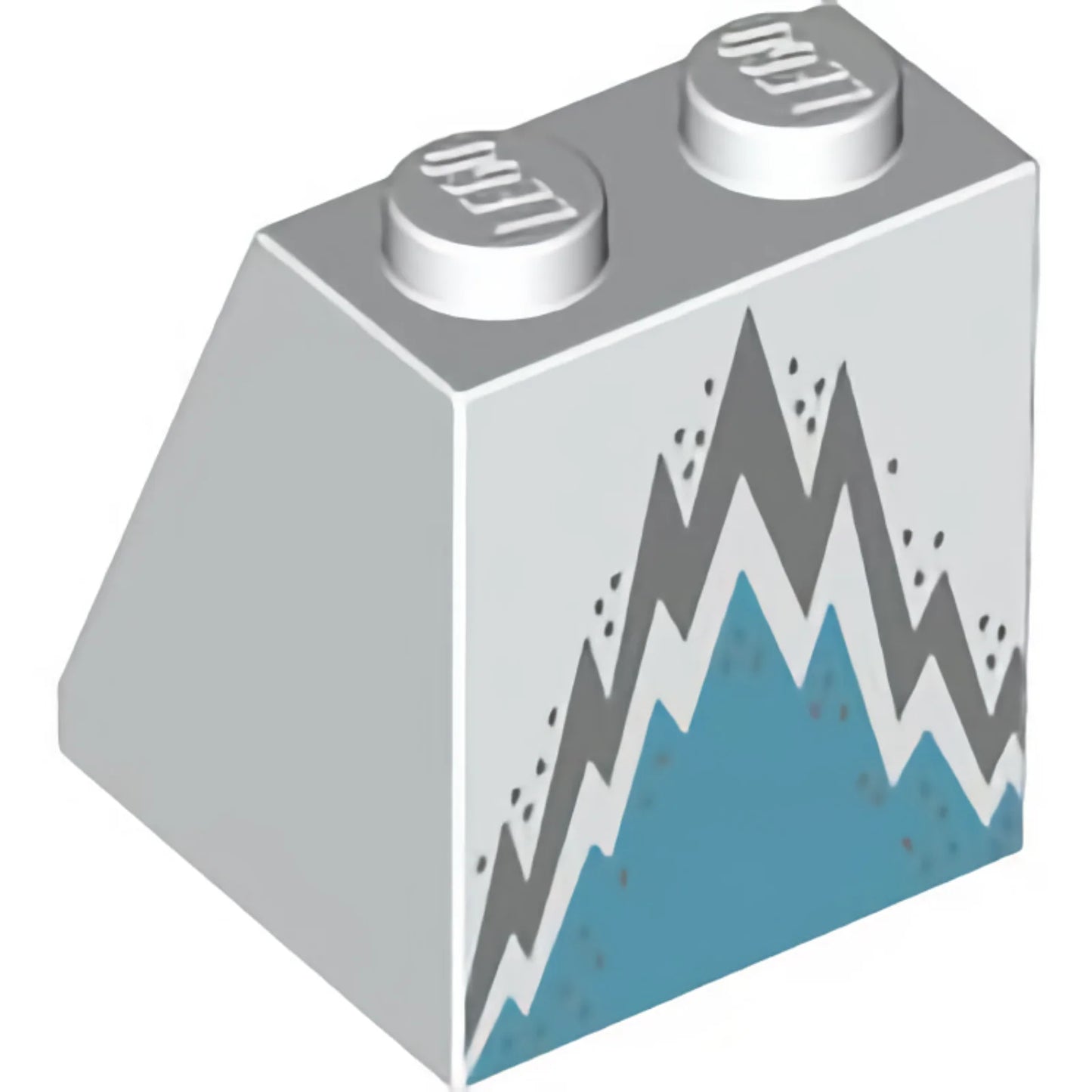 Part 3678bpb092 - Slope 65 2 x 2 x 2 with Bottom Tube with Minifigure Dress / Skirt / Robe, Dark Azure and Silver Jagged Lines Pattern (Ice Queen)