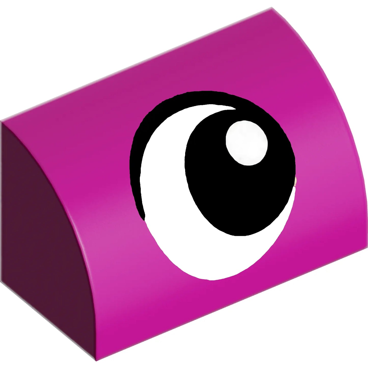 Part 37352pb035 - Slope, Curved 1 x 2 with Black and White Eye Looking Right Pattern