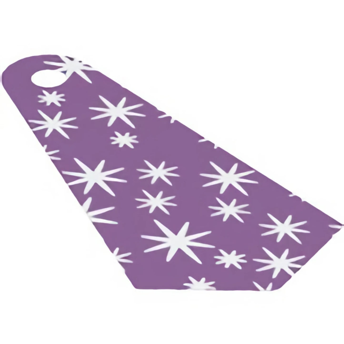 Part 37567 - Mini Doll, Cape Cloth, Friends, Long Narrow with Small Top Hole with Stars on Medium Lavender Background Pattern