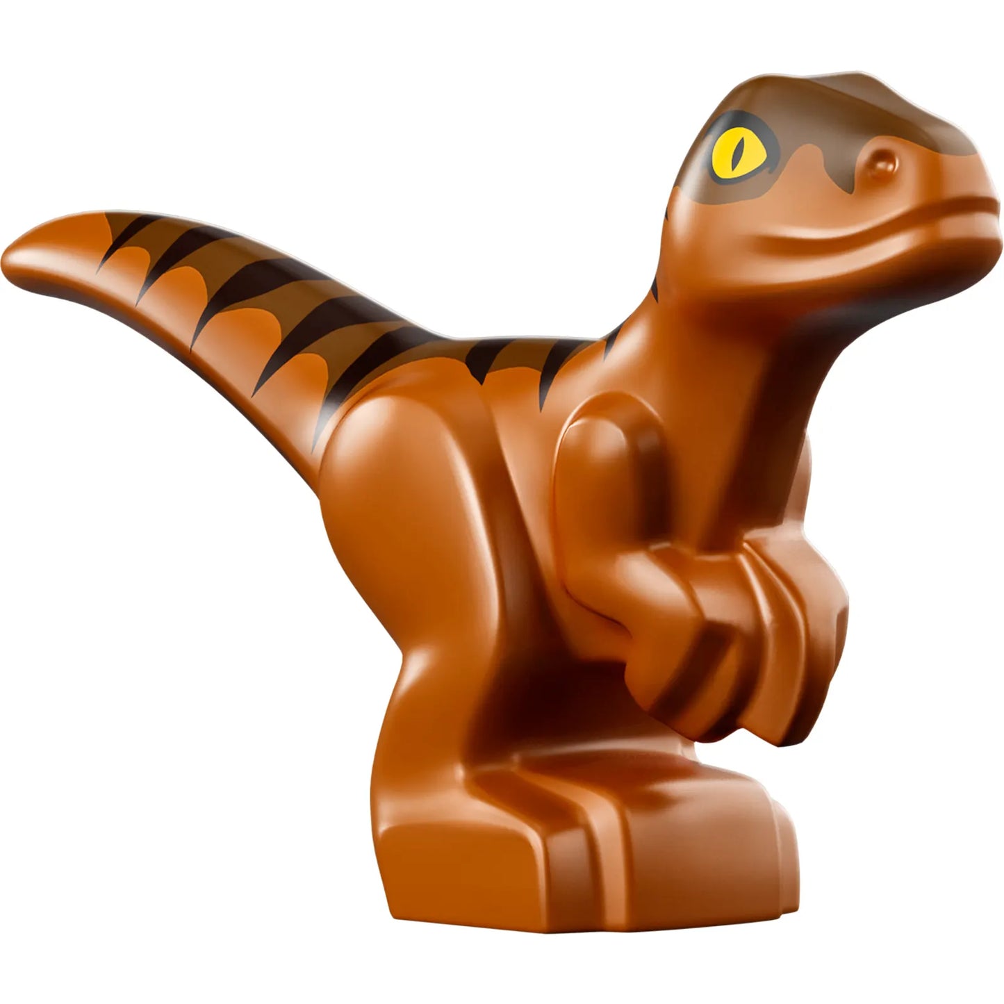 Part 37829pb01 - Dinosaur Baby Standing with Reddish Brown Back, Dark Brown Stripes, and Yellow Eyes Pattern