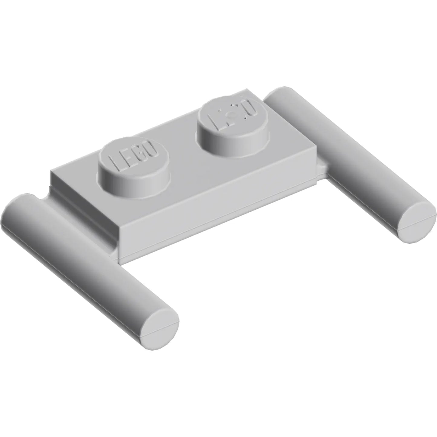 Part 3839b - Plate, Modified 1 x 2 with Bar Handles - Flat Ends, Low Attachment