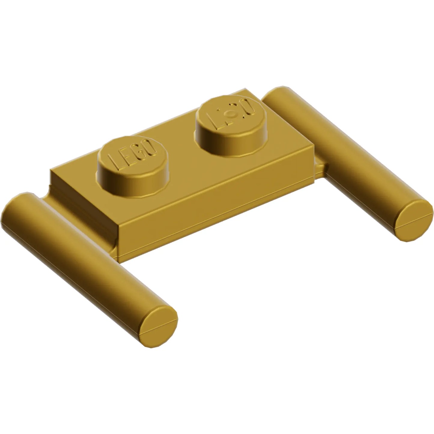 Part 3839b - Plate, Modified 1 x 2 with Bar Handles - Flat Ends, Low Attachment