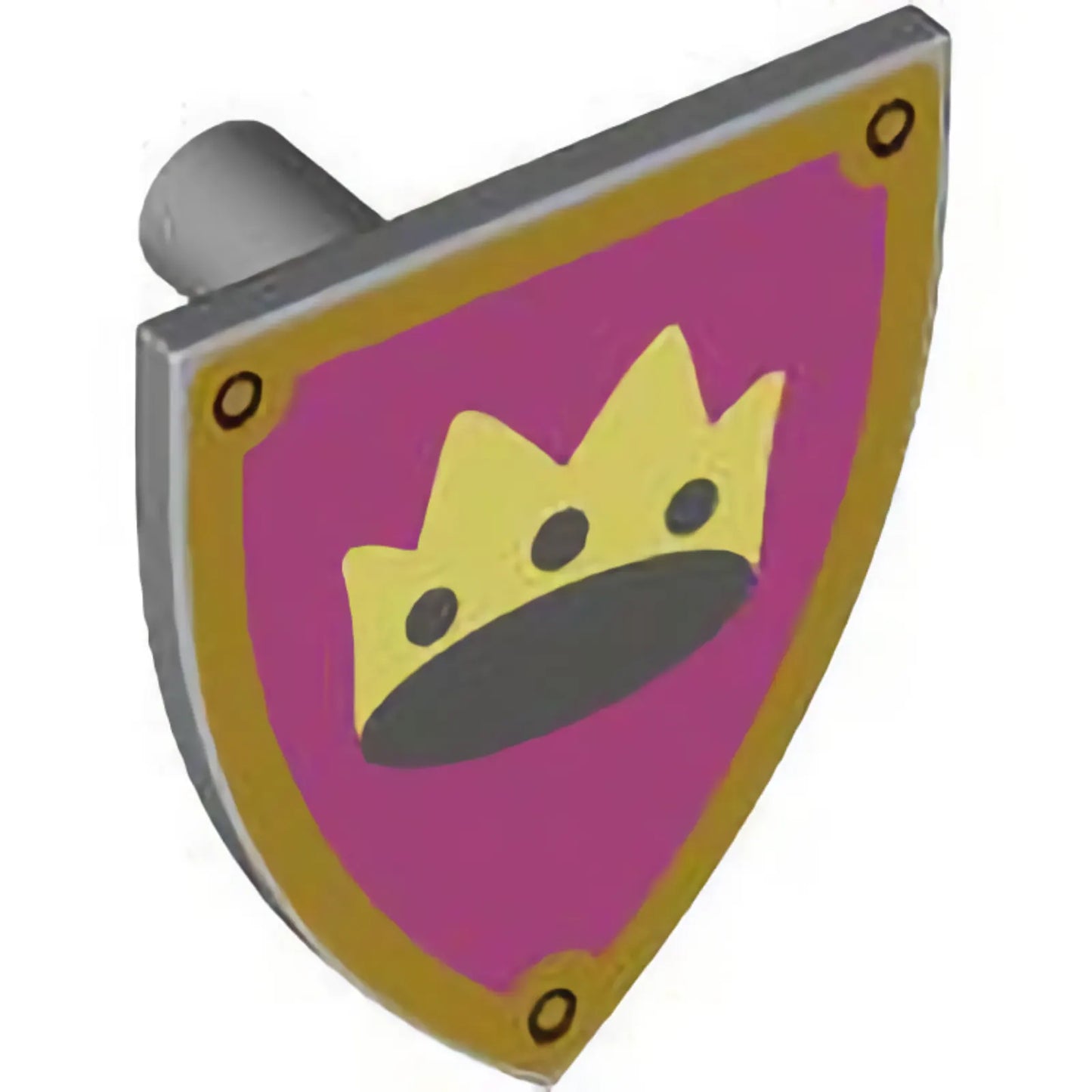 Part 3846pb060 - Minifigure, Shield Triangular with Crown on Light Purple Background with Gold Border Pattern