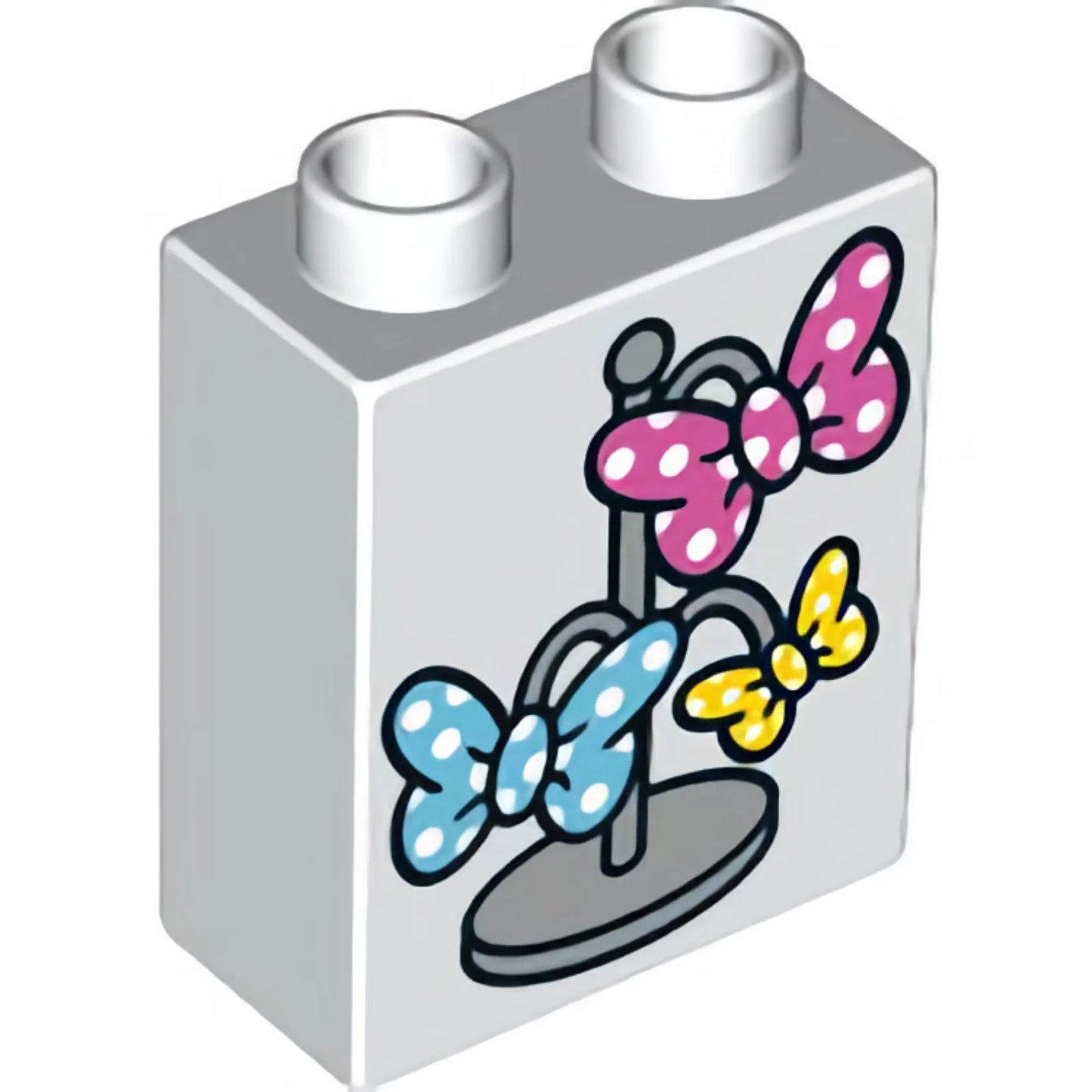 Part 4066pb632 - Duplo, Brick 1 x 2 x 2 with Jewelry Stand with Hanging Butterfly Bows Pattern