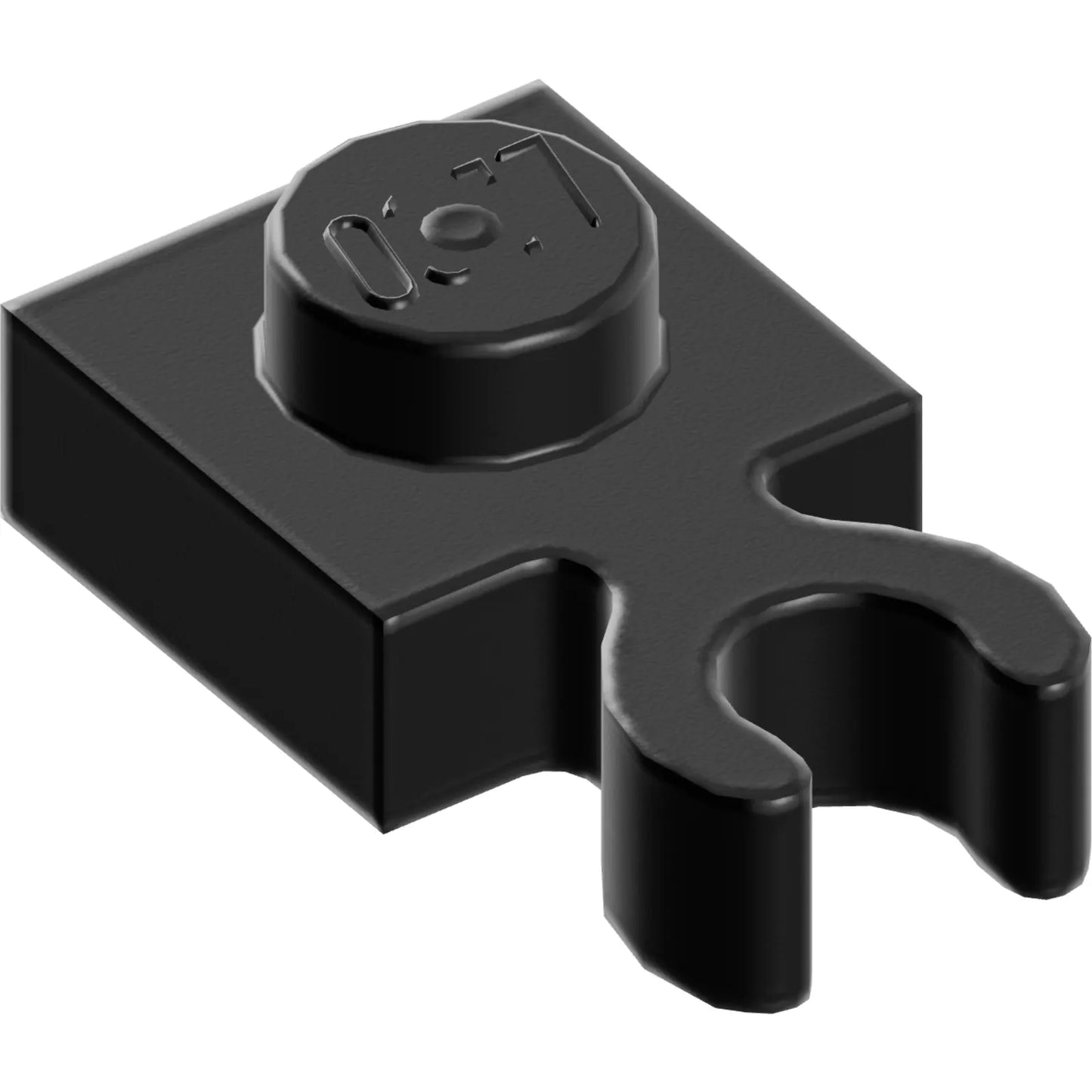 Part 4085d - Plate, Modified 1 x 1 with Open O Clip Thick (Vertical Grip)