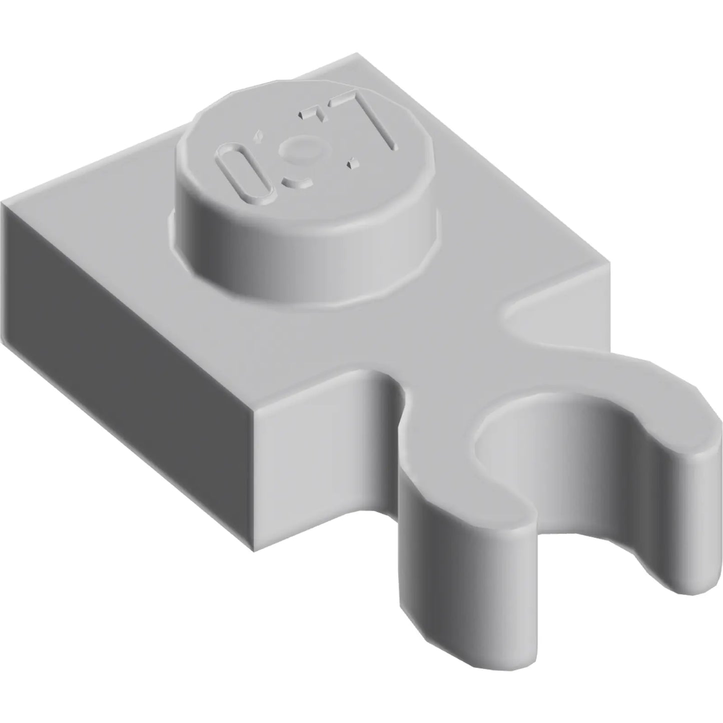 Part 4085d - Plate, Modified 1 x 1 with Open O Clip Thick (Vertical Grip)