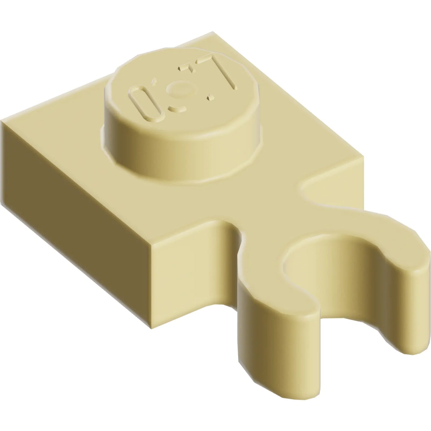 Part 4085d - Plate, Modified 1 x 1 with Open O Clip Thick (Vertical Grip)