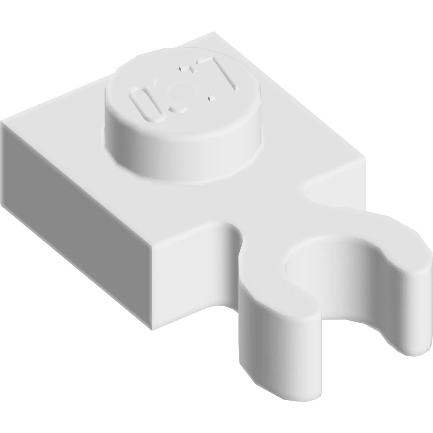 Part 4085d - Plate, Modified 1 x 1 with Open O Clip Thick (Vertical Grip)