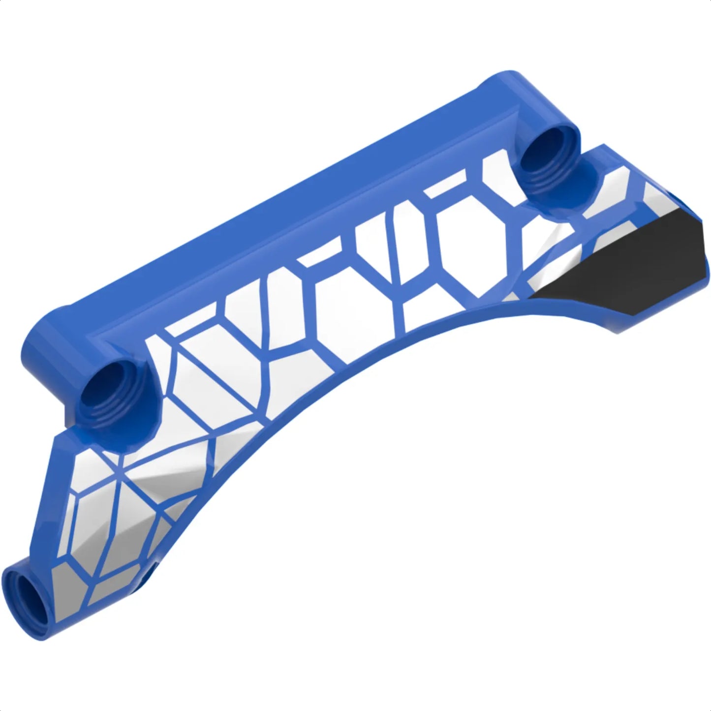 Part 42531pb001L - Technic, Panel Car Mudguard Arched 9 x 2 x 3 Straight Top with Silver Polygons and Thick Black Stripe Pattern Model Left Side