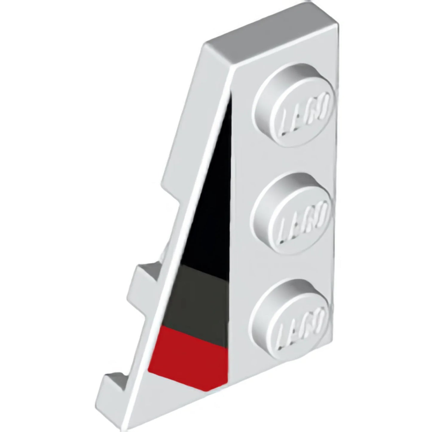 Part 43723pb01 - Wedge, Plate 3 x 2 Left with Black, Dark Bluish Gray and Red Racing Stripes Pattern