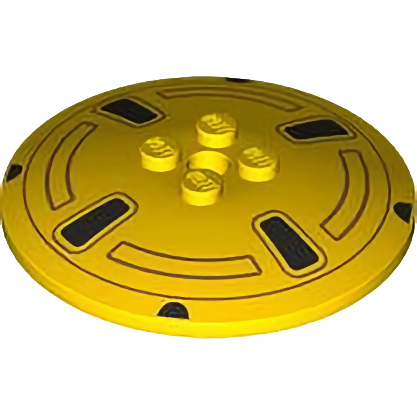 Part 44375bpb28 - Dish 6 x 6 Inverted (Radar) - Solid Studs with Black and Medium Nougat Hubcap Pattern
