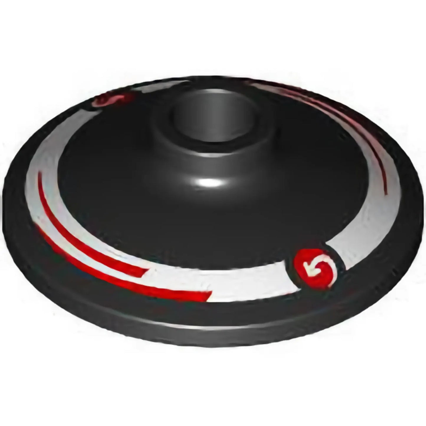 Part 4740pb037L - Dish 2 x 2 Inverted (Radar) with Red Circles with Curved Arrows MoneyGram Logos and Arcs on White Ring Pattern Model Left Side