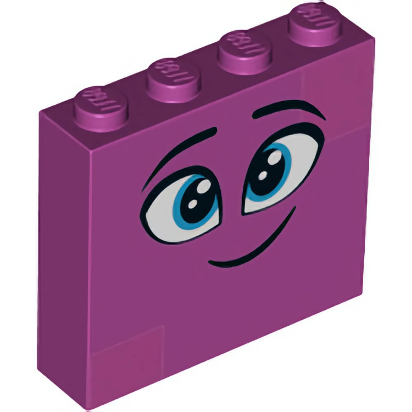 Part 49311pb003 - Brick 1 x 4 x 3 with Twinkling Dark Azure Eyes, Eyebrows, Smile and Dark Pink Squares on Two Corners Pattern (Queen Watevra Wa'Nabi Face)