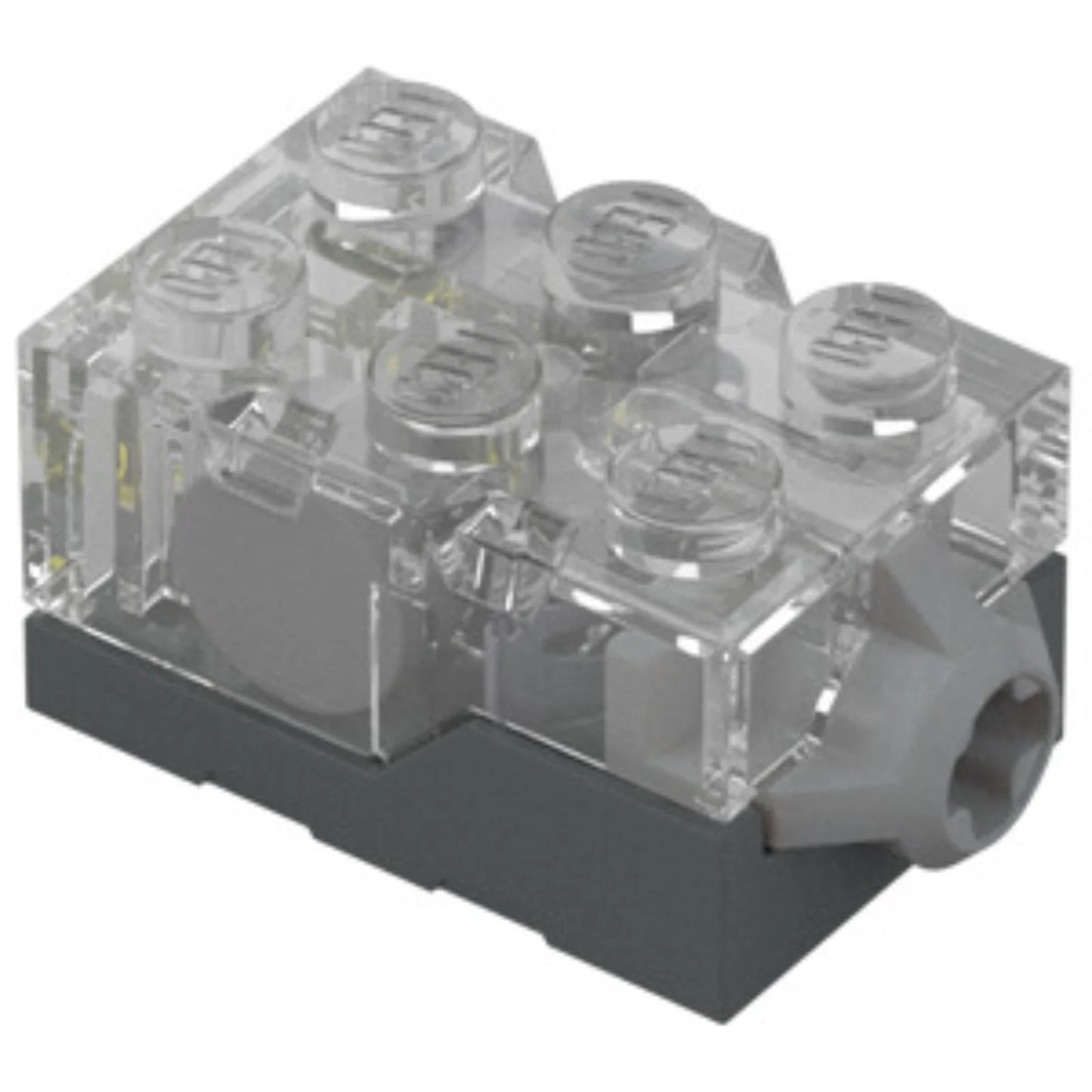 Part 54930c02 - Electric, Light Brick 2 x 3 x 1 1/3 with Trans-Clear Top and Yellow LED Light (Glows Orange)