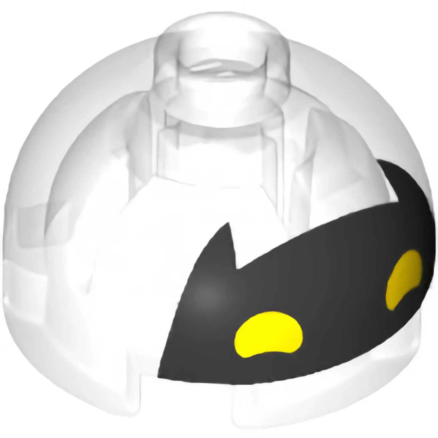 Part 553pb028 - Brick, Round 2 x 2 Dome Top with Black Batgirl Mask with Pointed Ears and Yellow Eyes Pattern