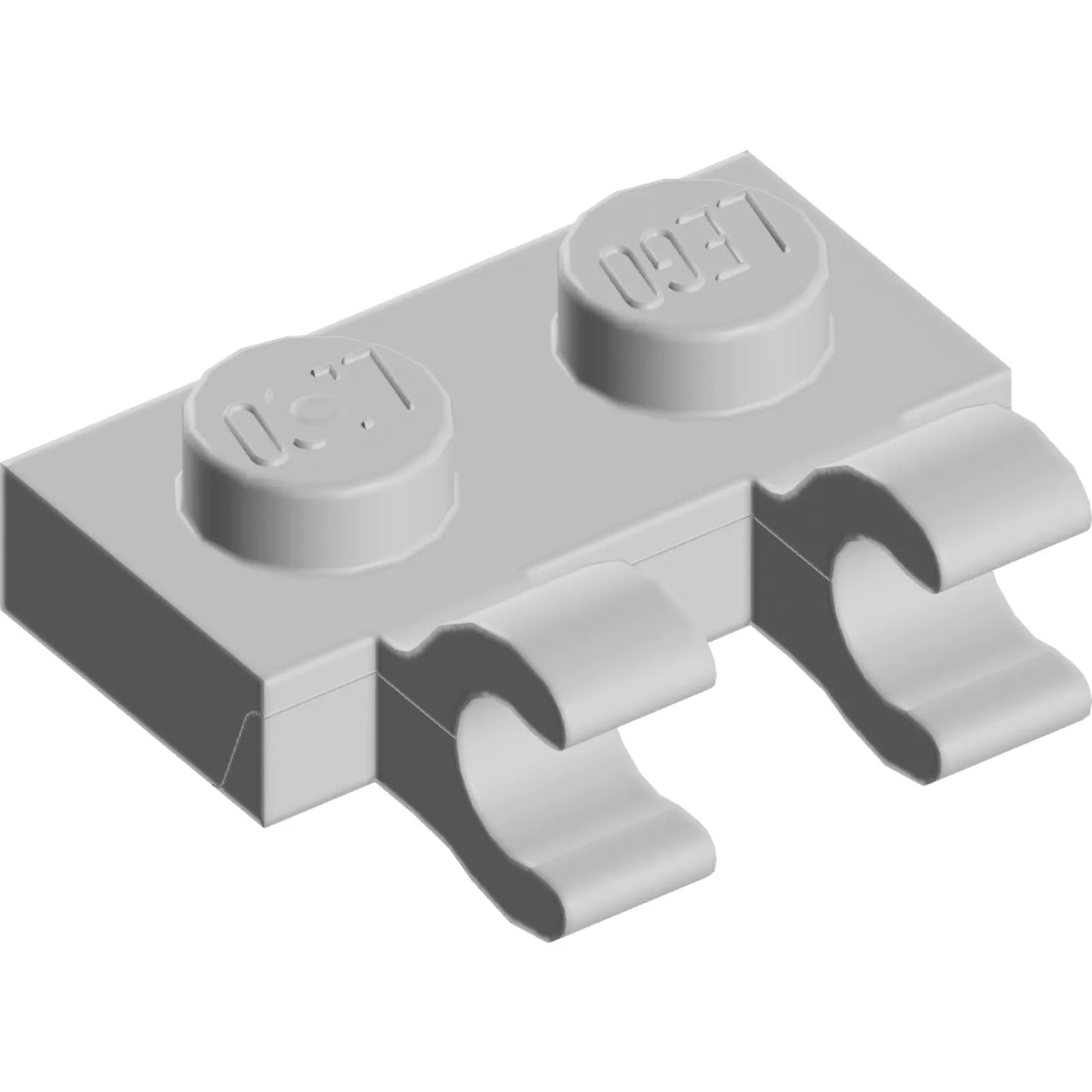 Teil 60470b – Platte, modifiziert 1 x 2 mit 2 offenen O-Clips (horizontaler Griff)