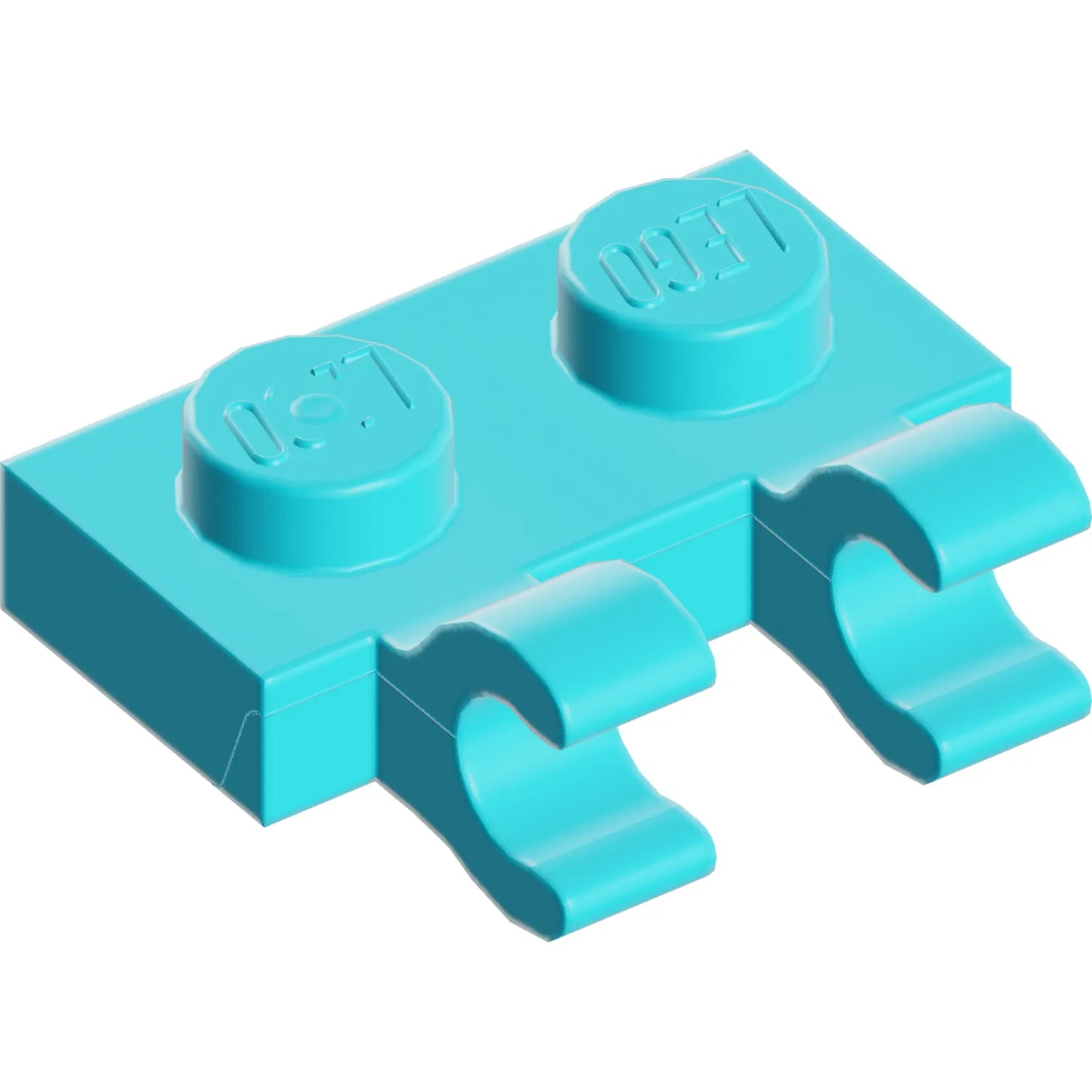 Teil 60470b – Platte, modifiziert 1 x 2 mit 2 offenen O-Clips (horizontaler Griff)