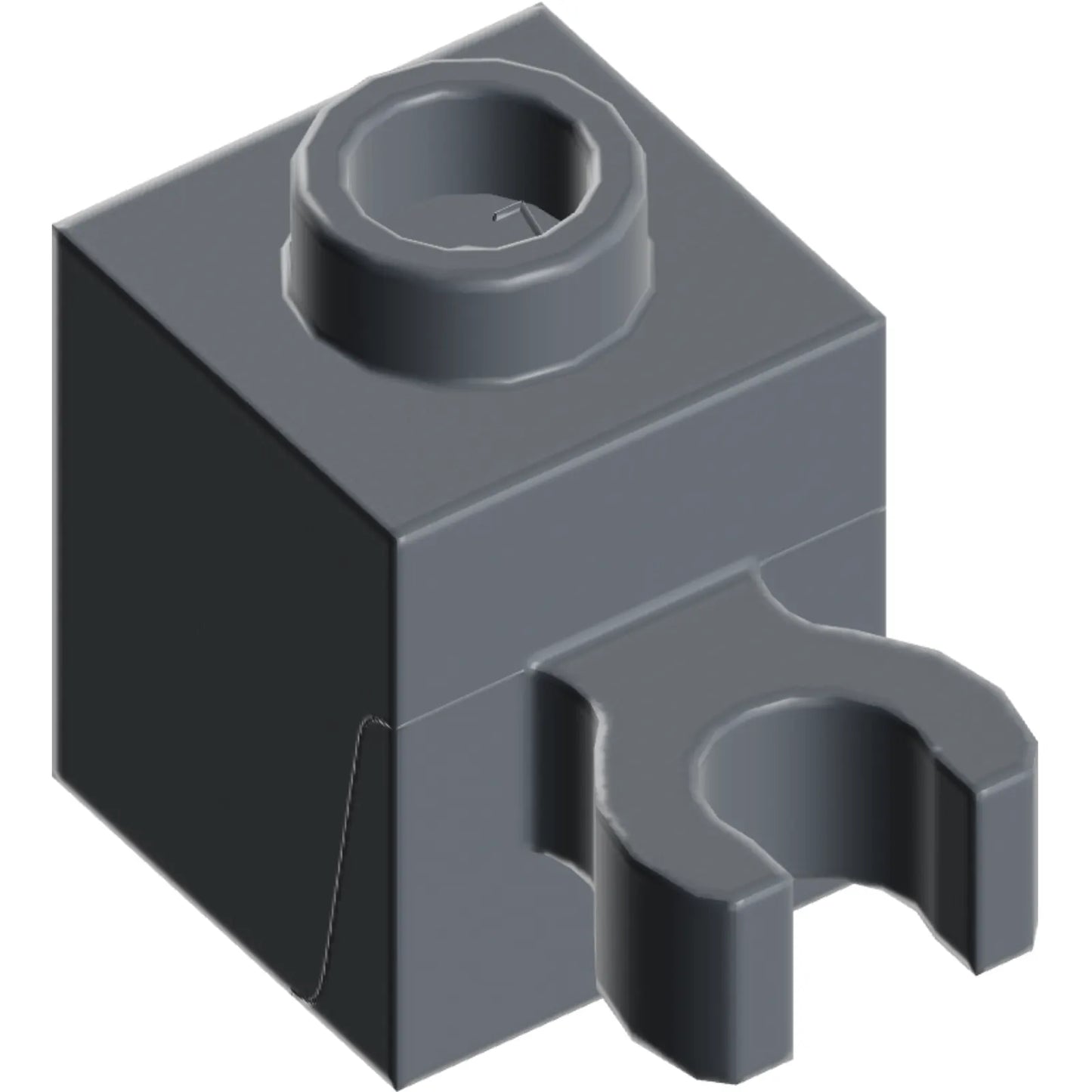 Part 60475b - Brick, Modified 1 x 1 with Open O Clip (Vertical Grip) - Hollow Stud