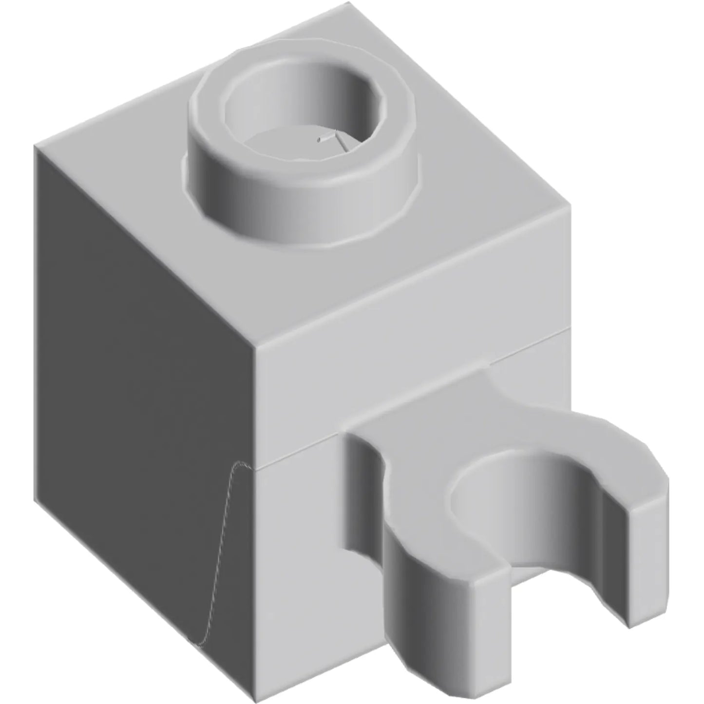Part 60475b - Brick, Modified 1 x 1 with Open O Clip (Vertical Grip) - Hollow Stud